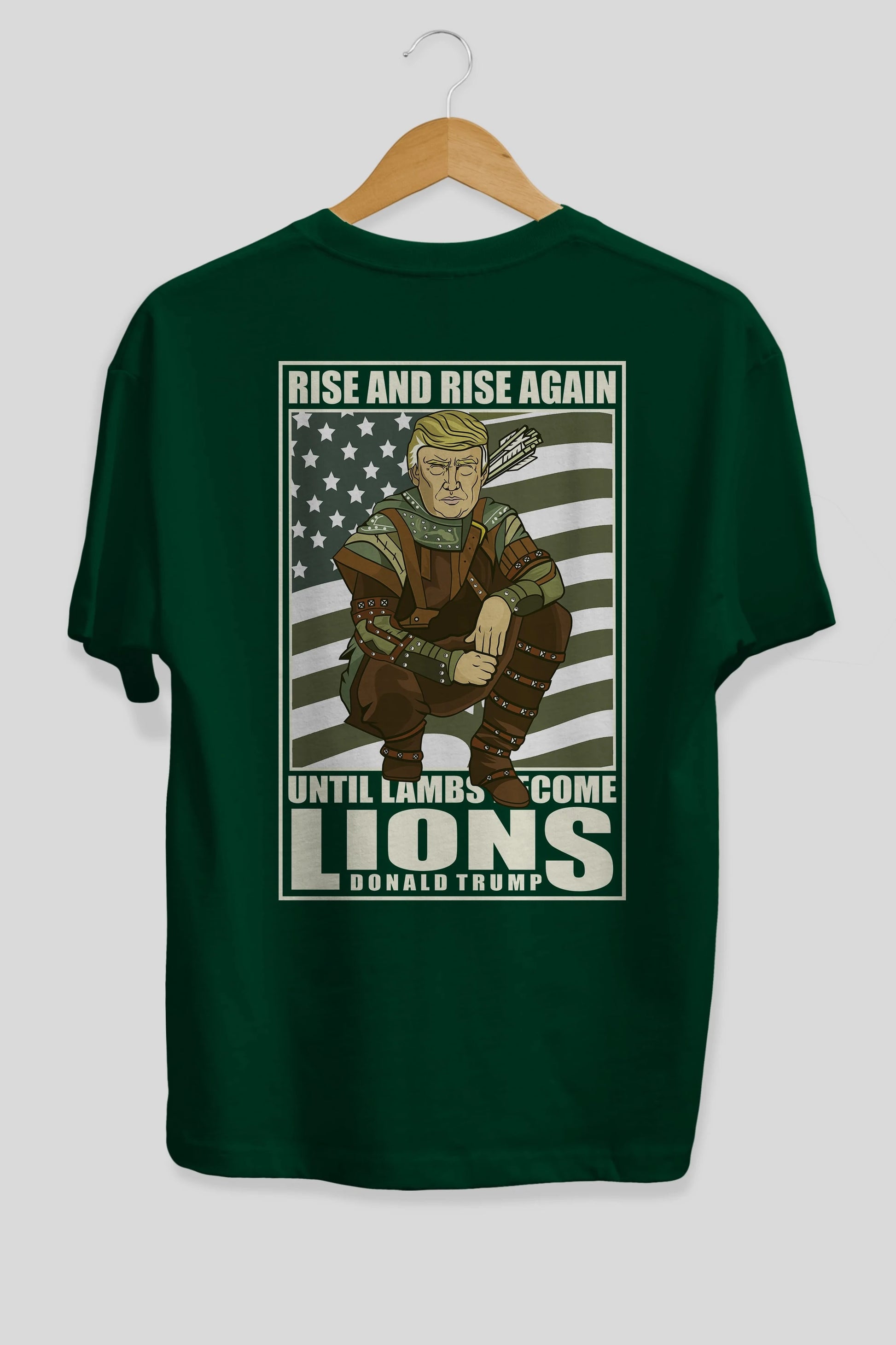 Robin Hood Trump Arka Baskılı Oversize t-shirt Erkek Kadın Unisex %100 Pamuk tişort