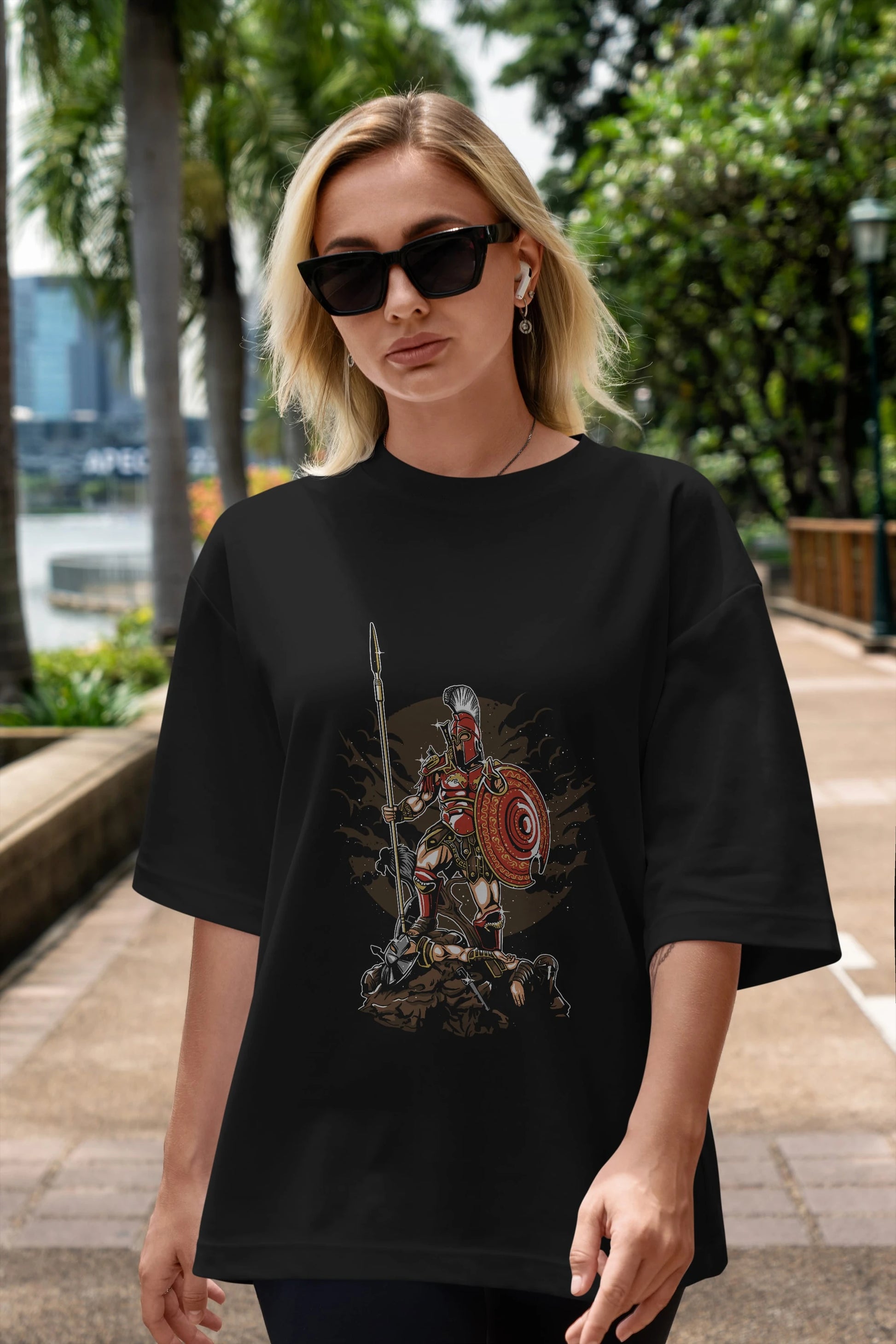 Sparta Ön Baskılı Oversize t-shirt Erkek Kadın Unisex %100 Pamuk tişort