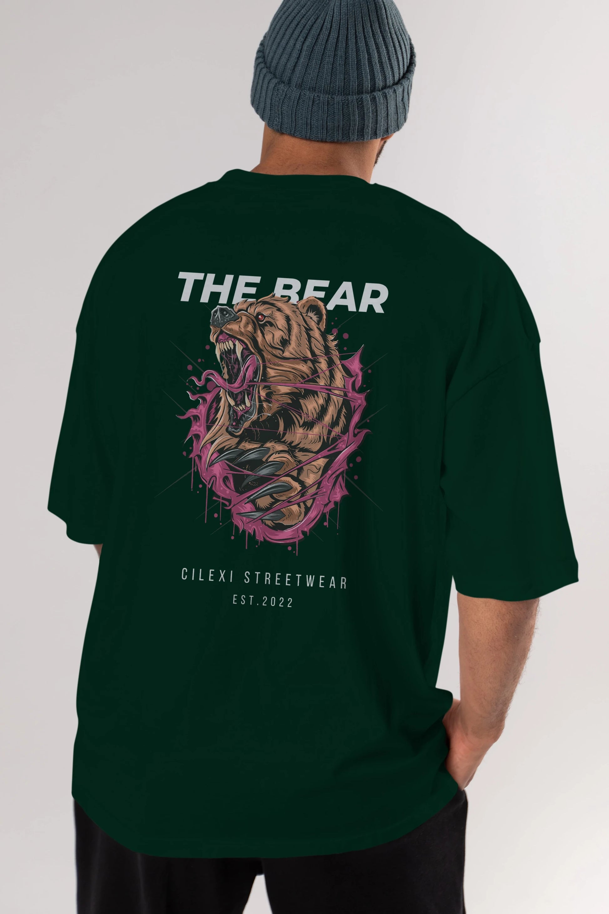 The Bear Arka Baskılı Oversize t-shirt Erkek Kadın Unisex