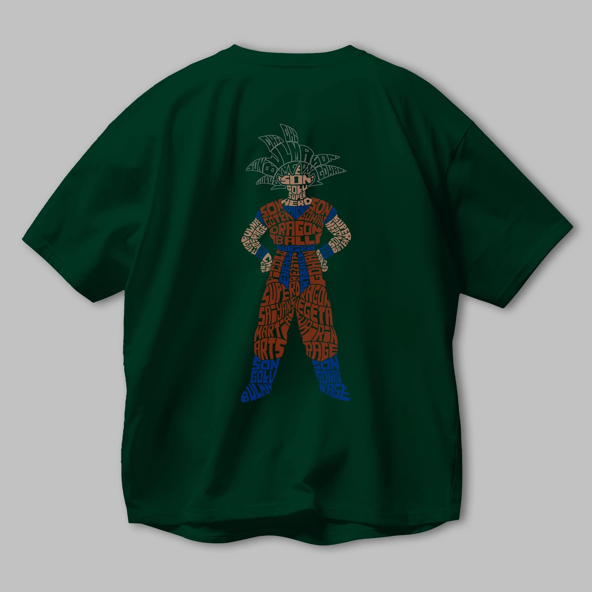 Goku Arka Baskılı Oversize t-shirt %100 pamuk Erkek Kadın Unisex