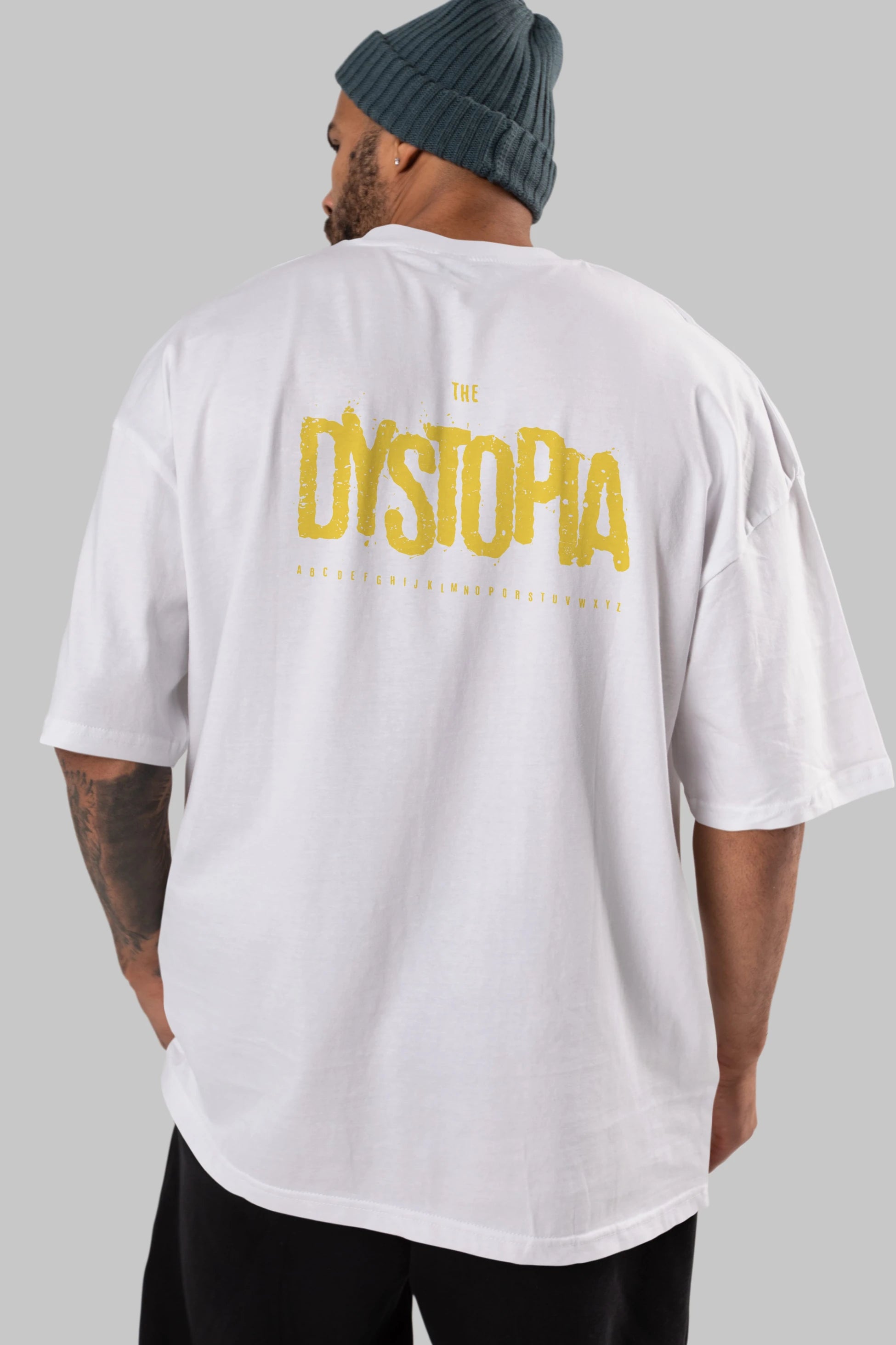 The Dystopia Arka Baskılı Oversize t-shirt Erkek Kadın Unisex