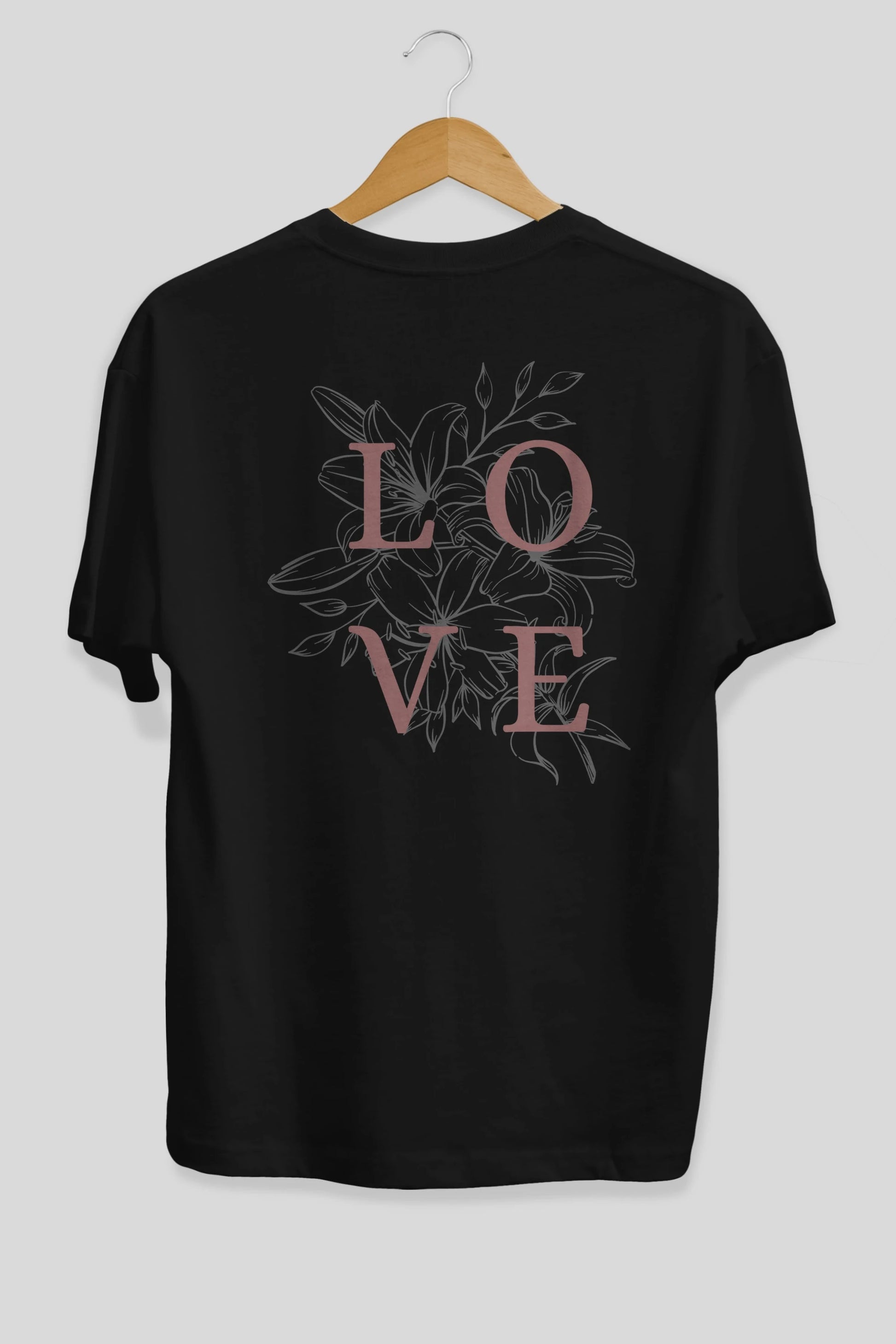 Love Yazılı Arka Baskılı Oversize t-shirt Erkek Kadın Unisex