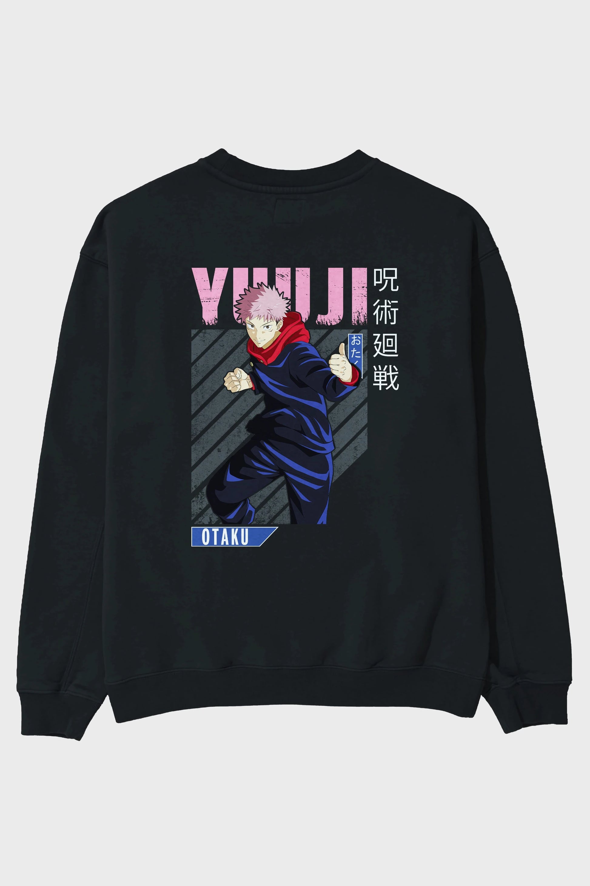Yuuji Itadori Anime Arka Baskılı Oversize Sweatshirt Erkek Kadın Unisex