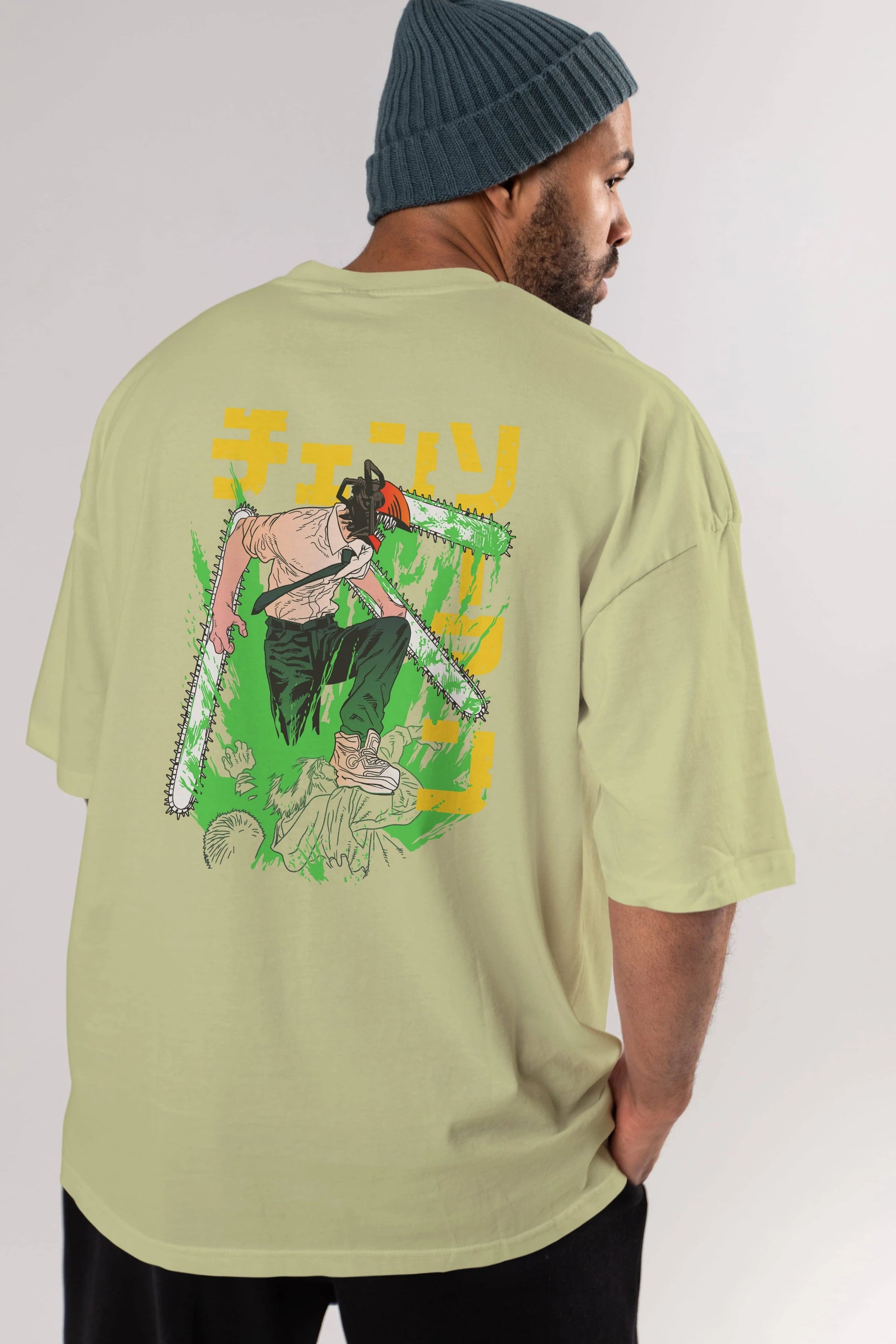 CHAINSAWMAN DENJI Anime Arka Baskılı Oversize t-shirt Erkek Kadın Unisex