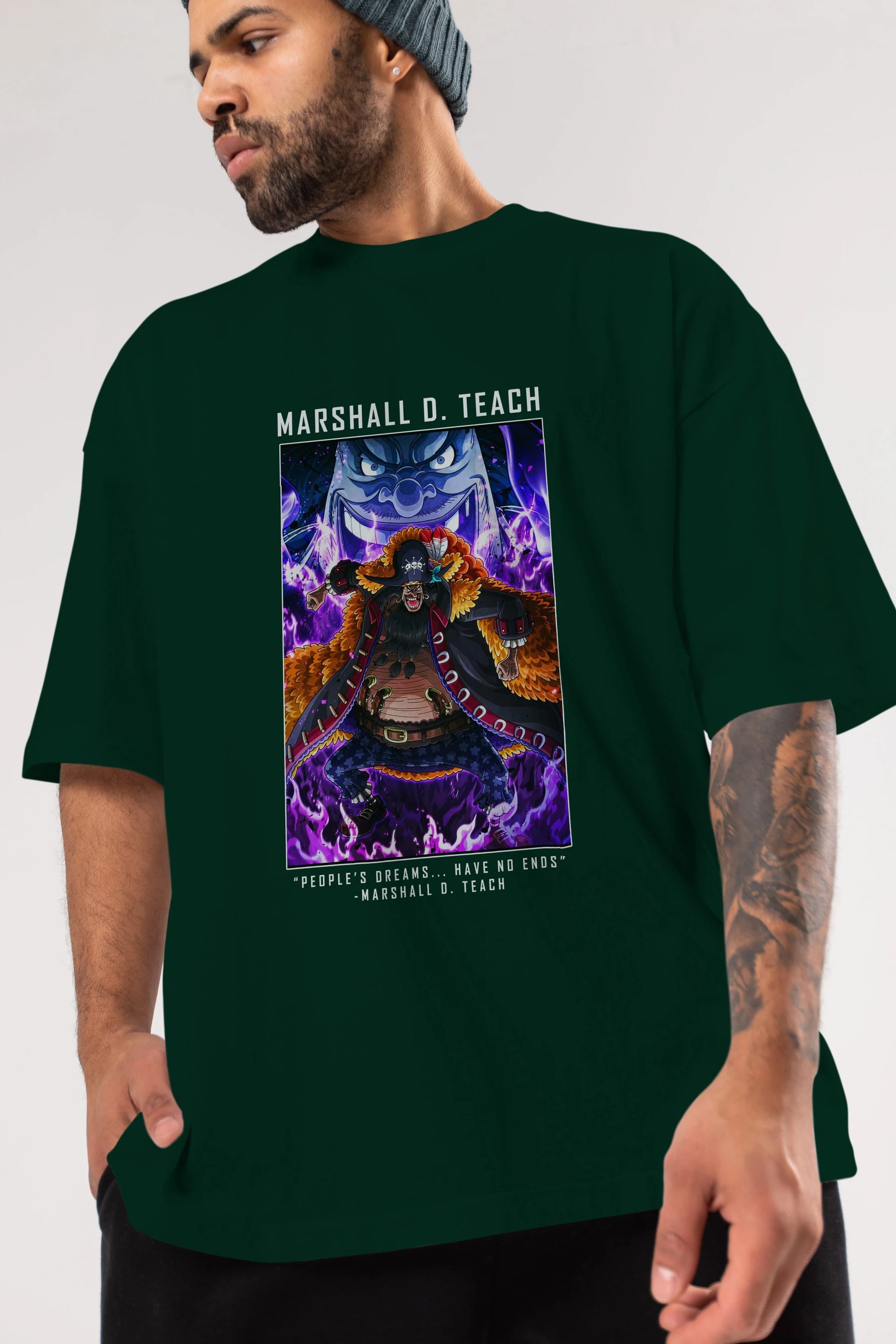 Blackbeard Anime Ön Baskılı Oversize t-shirt Erkek Kadın Unisex
