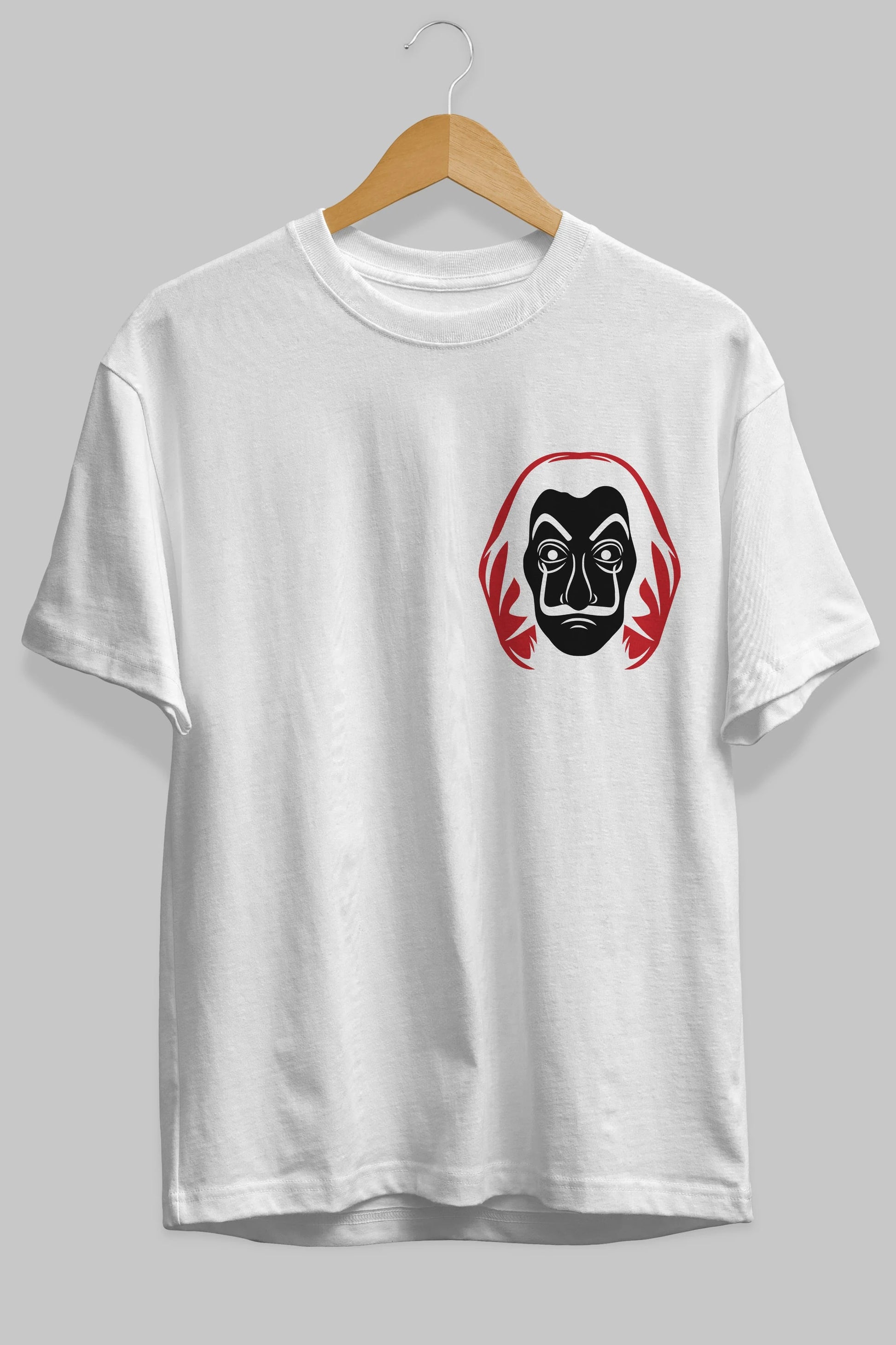 La Casa De Papel (8) Ön Sol Baskılı Oversize t-shirt Erkek Kadın Unisex %100 Pamuk Bisiklet Yaka tişort
