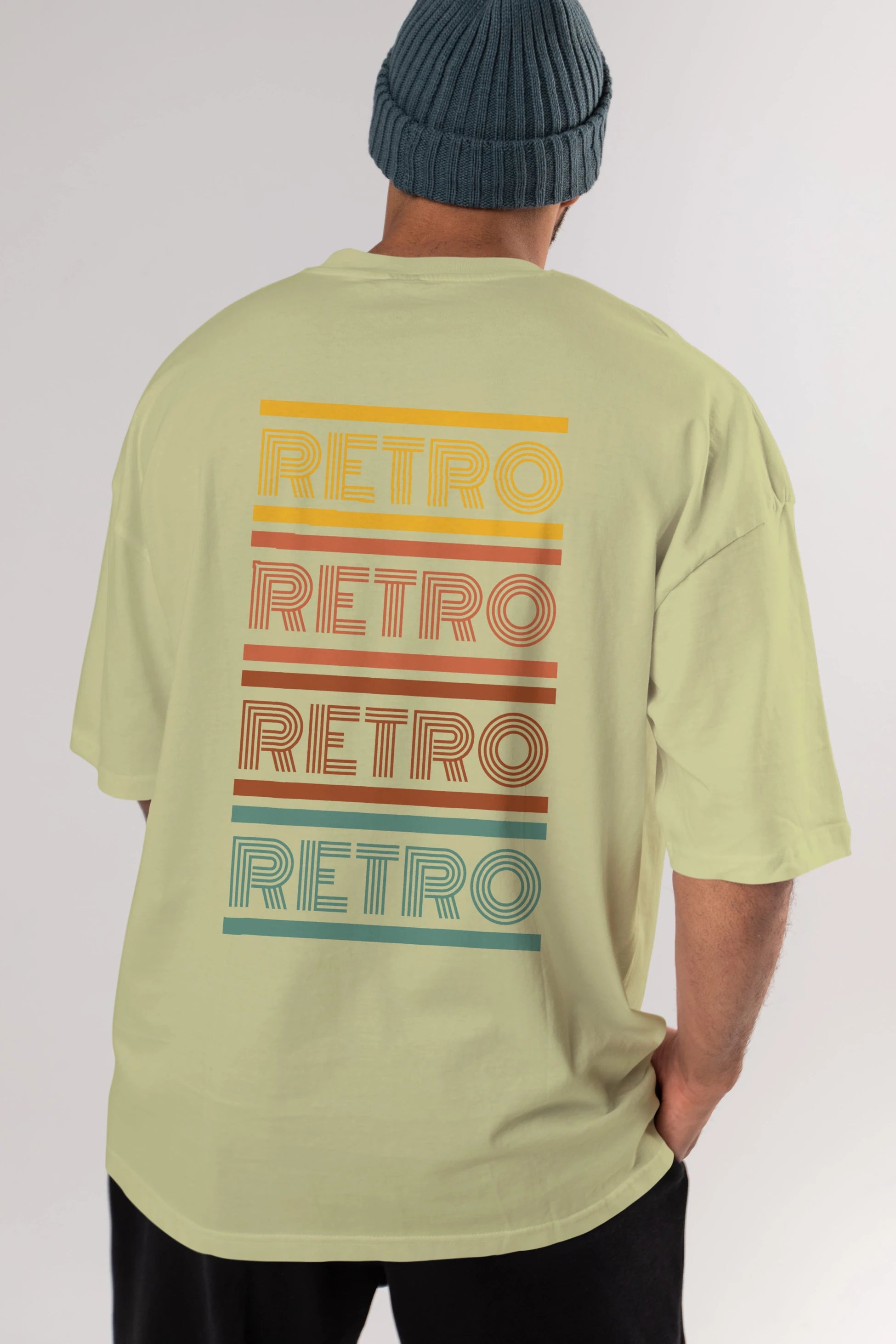 Retro Yazılı Arka Baskılı Oversize t-shirt Erkek Kadın Unisex