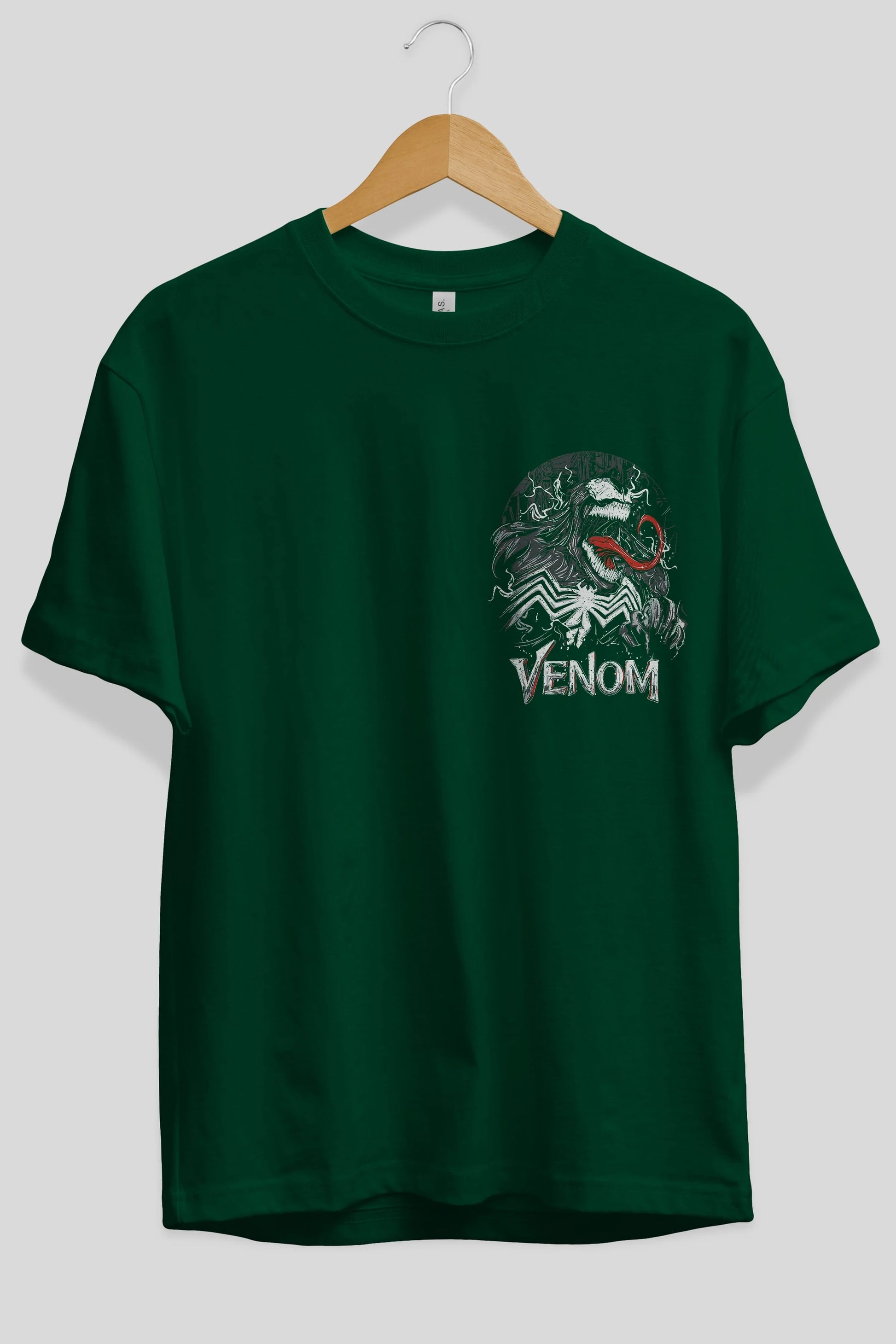 Venom (13) Ön Sol Baskılı Oversize t-shirt Erkek Kadın Unisex %100 Pamuk Bisiklet Yaka tişort