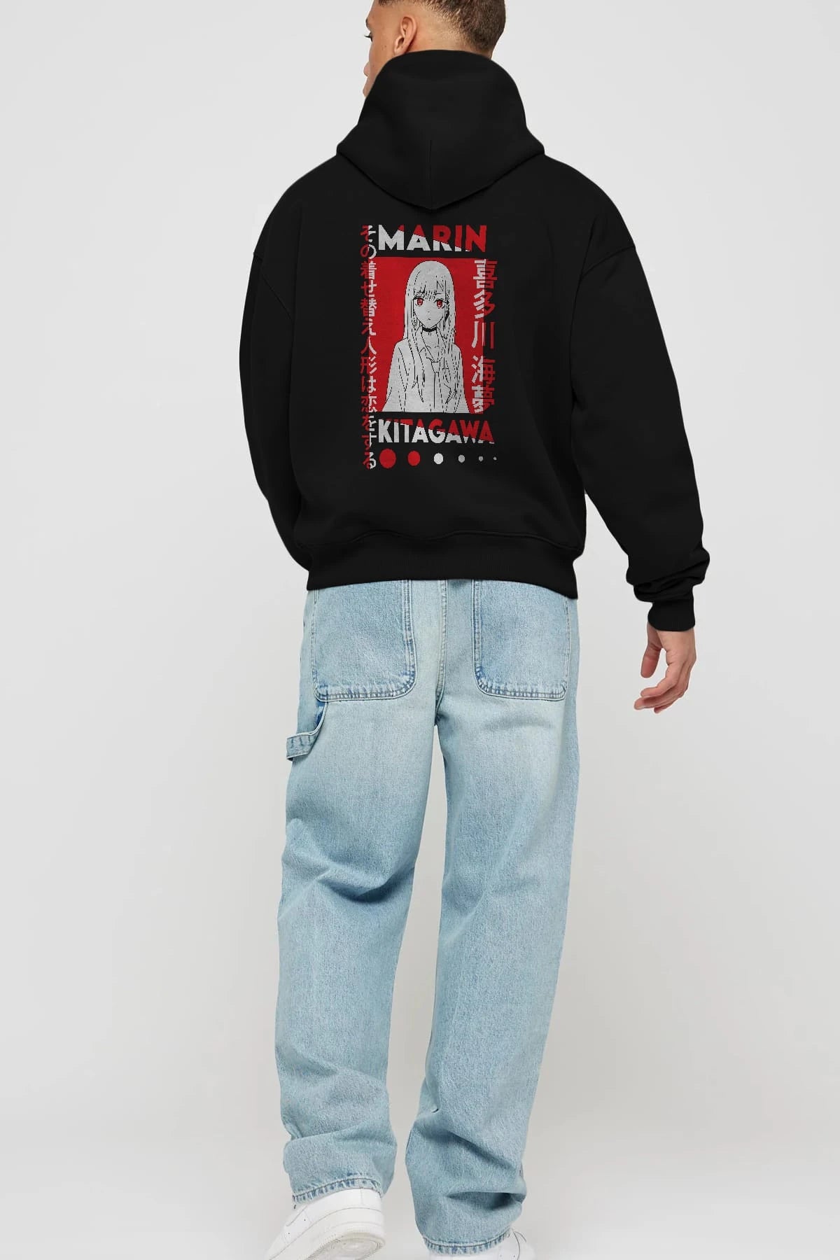 MARIN KITAGAWA Anime Arka Baskılı Hoodie Oversize Kapüşonlu Sweatshirt Erkek Kadın Unisex
