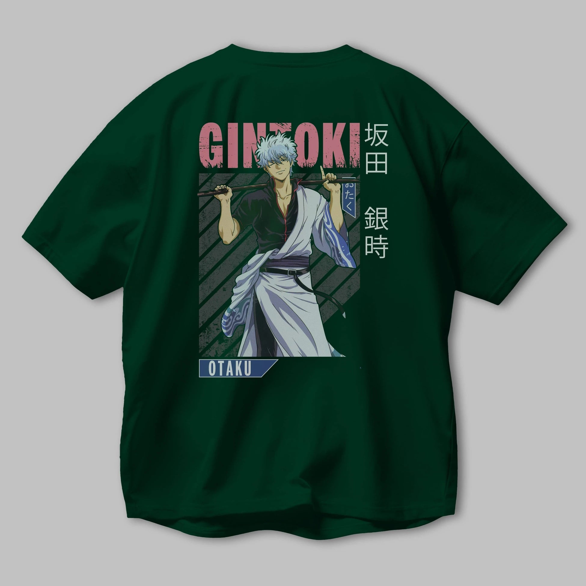 Gintoki Sakata GINTAMA 3 Anime Arka Baskılı Oversize t-shirt Erkek Kadın Unisex