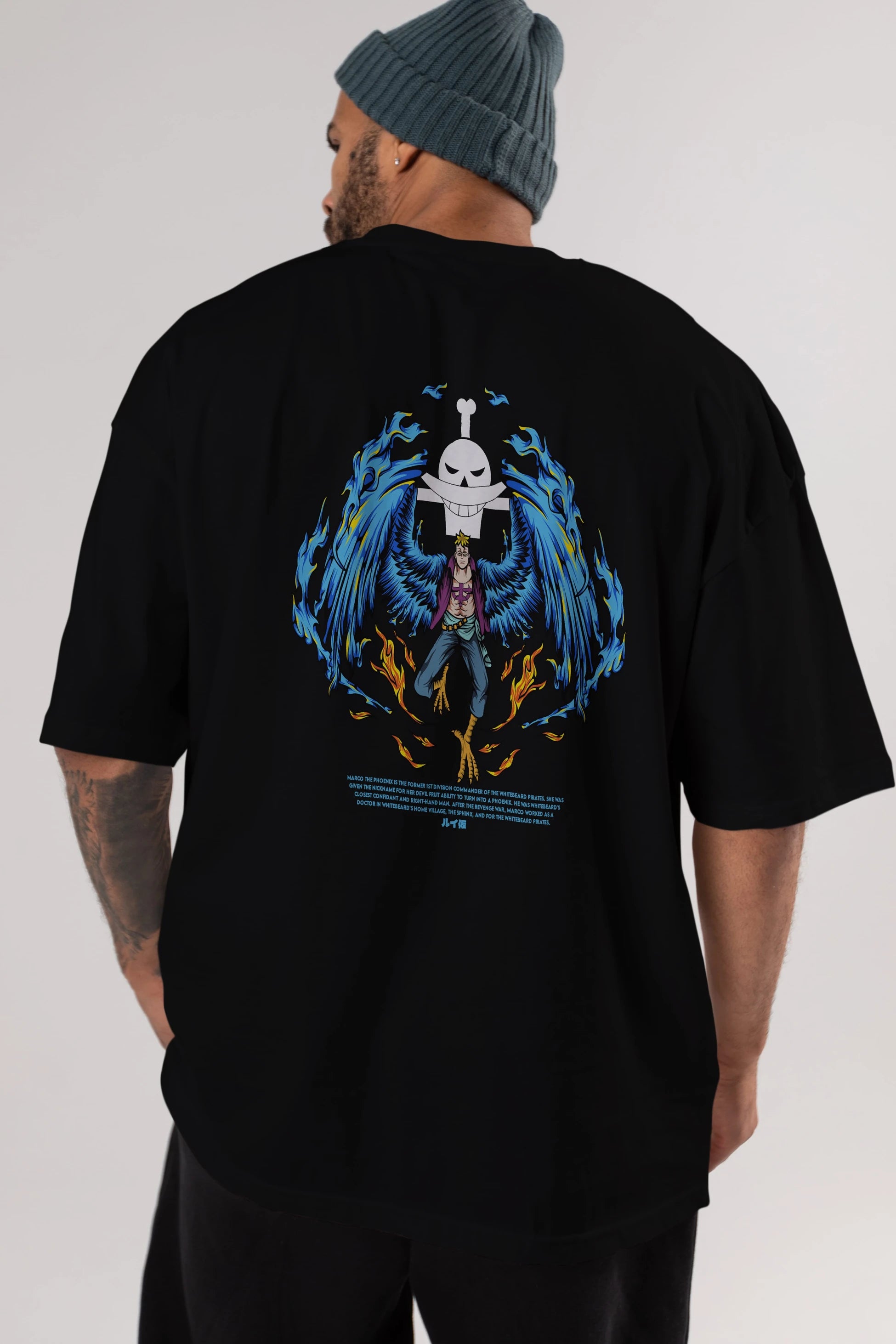 Marco Anime Arka Baskılı Oversize t-shirt Erkek Kadın Unisex