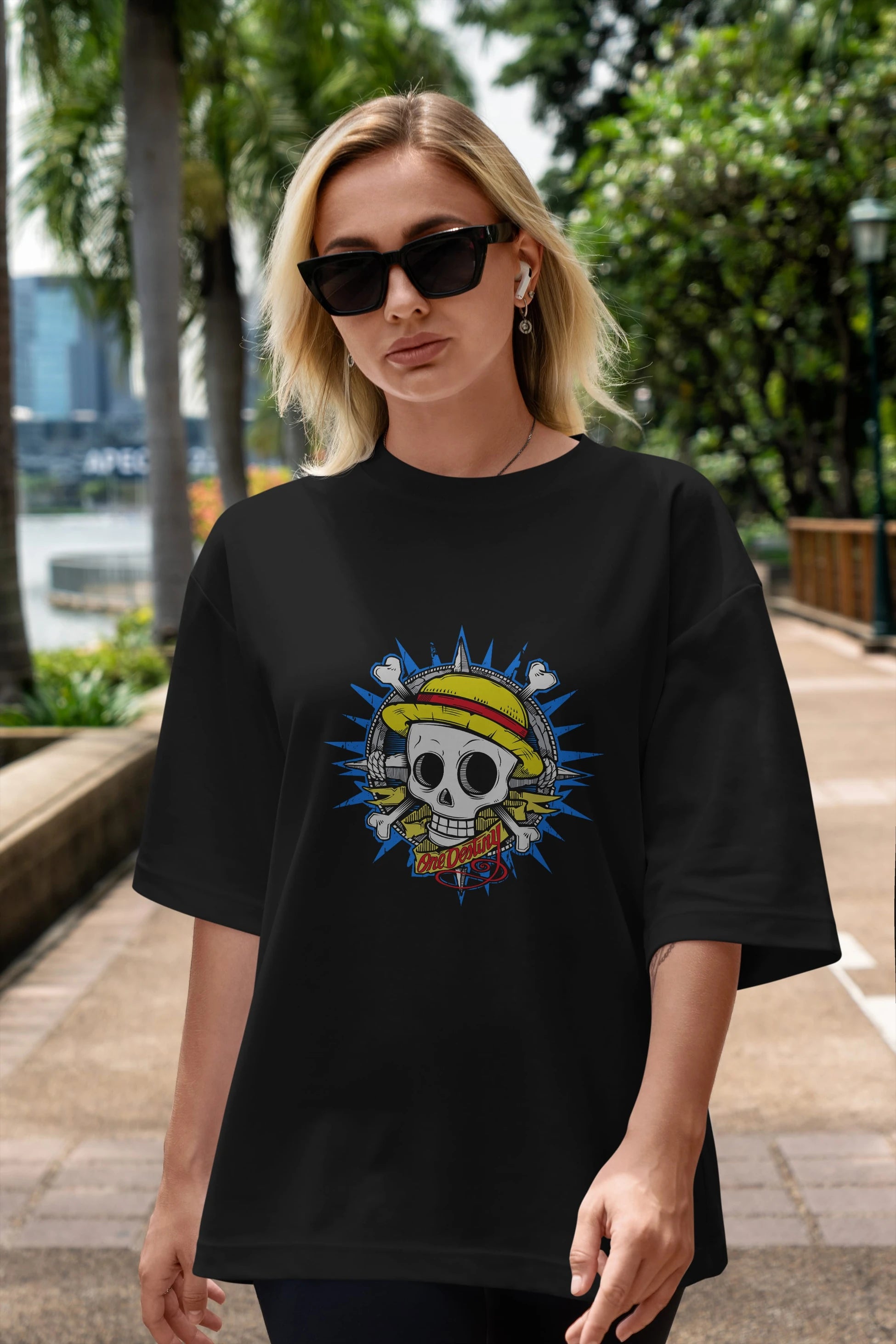 One destiny Anime Ön Baskılı Oversize t-shirt Erkek Kadın Unisex