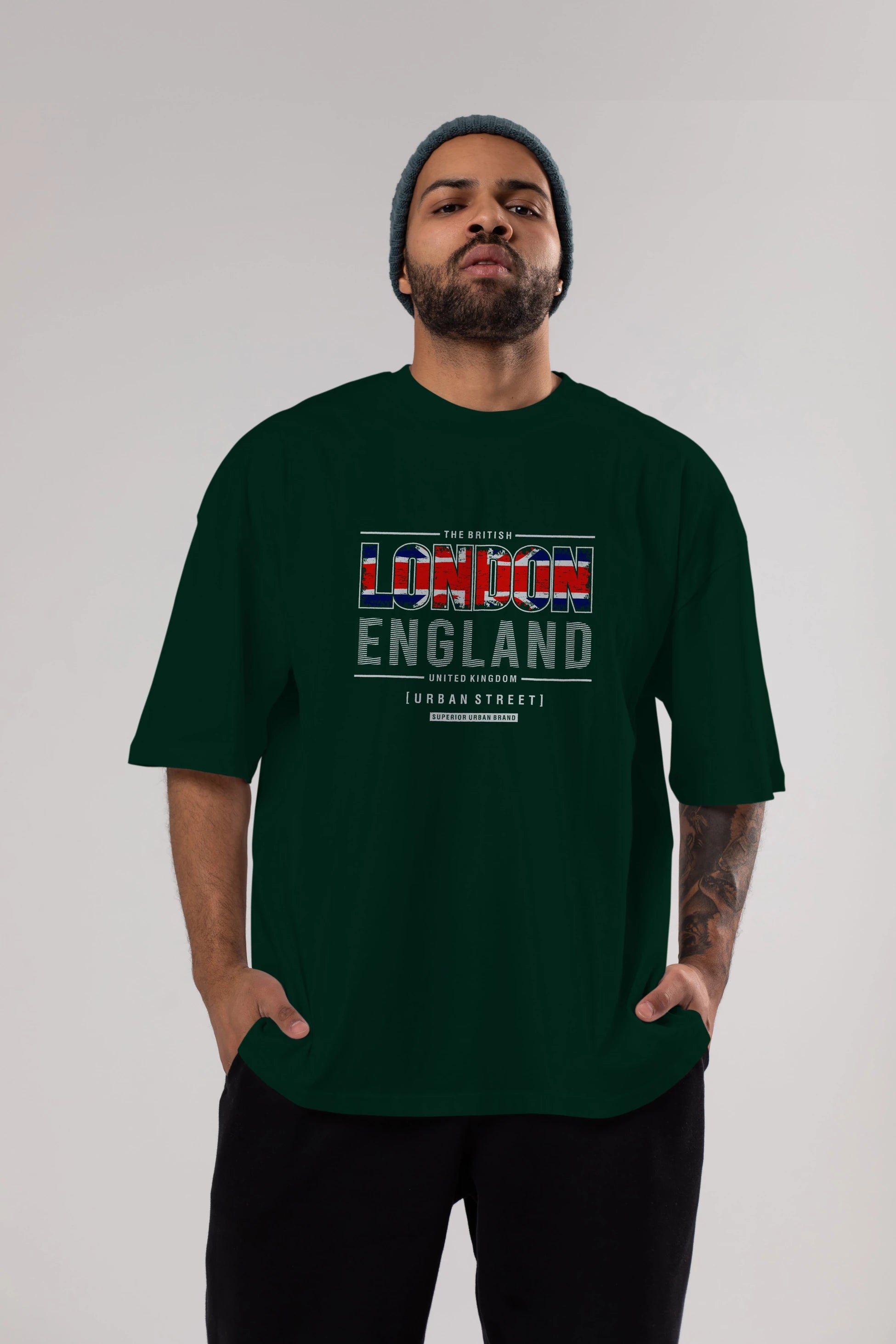 London England Ön Baskılı Oversize t-shirt Erkek Kadın Unisex