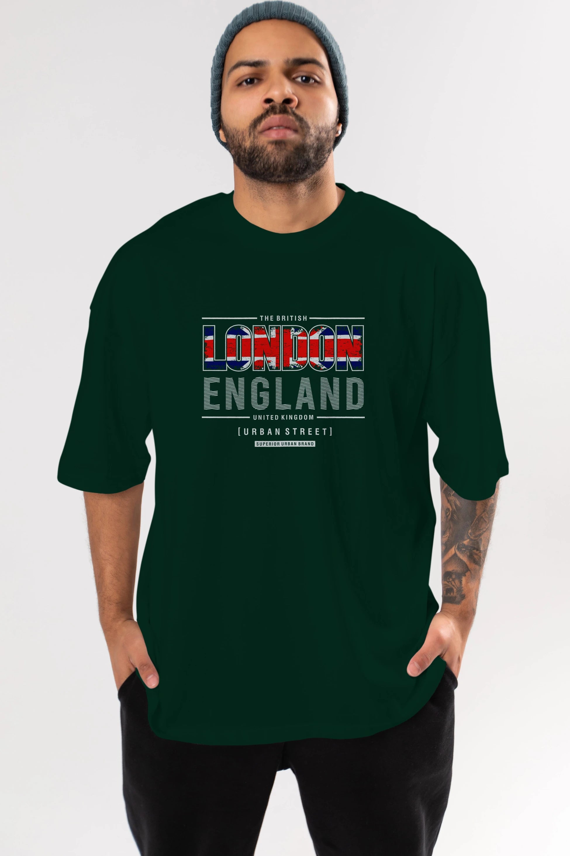 London England Ön Baskılı Oversize t-shirt Erkek Kadın Unisex