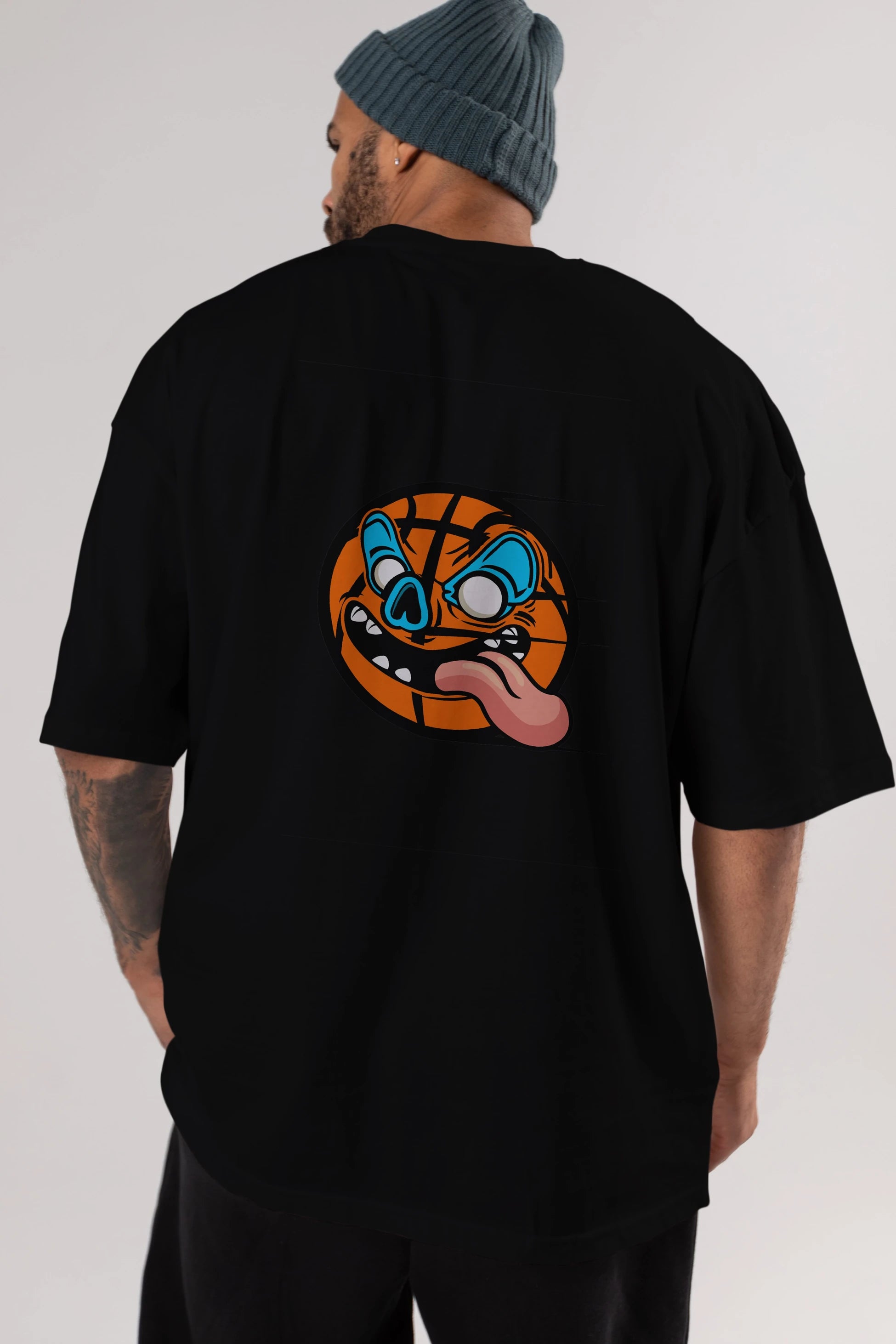 Basketball Arka Baskılı Oversize t-shirt Erkek Kadın Unisex %100 Pamuk tişort