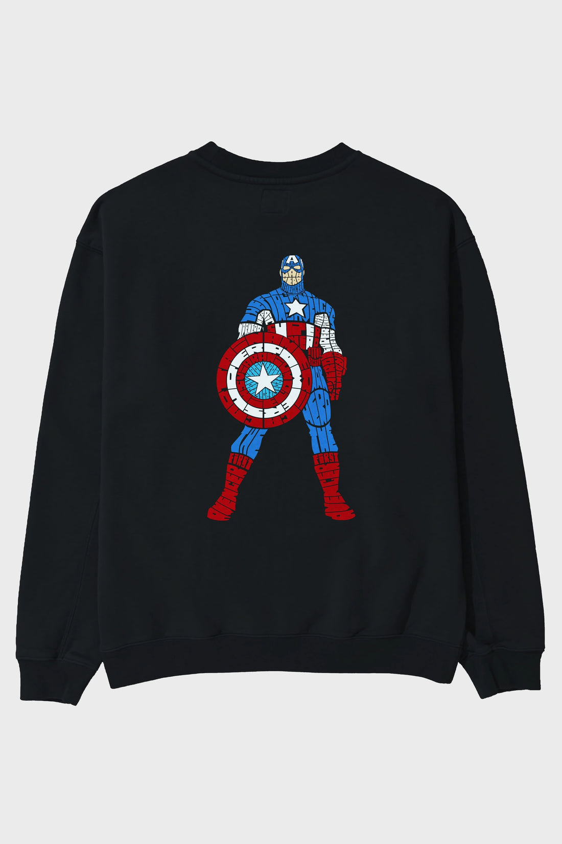 Captain America Arka Baskılı Oversize Sweatshirt Erkek Kadın Unisex