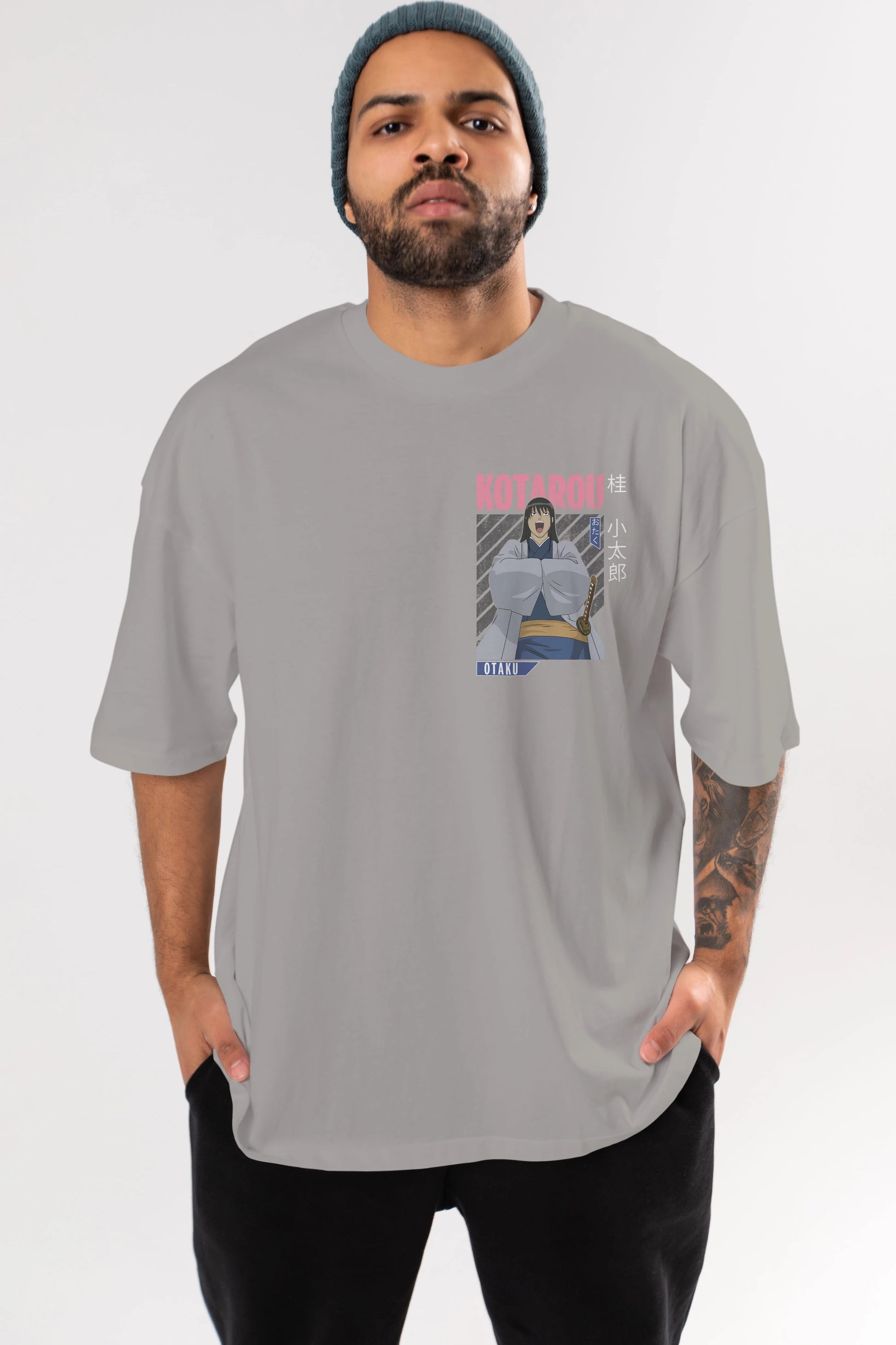Kotarou Katsura GINTAMA 1 Ön Sol Baskılı Oversize t-shirt Erkek Kadın Unisex %100 Pamuk Bisiklet Yaka tişort