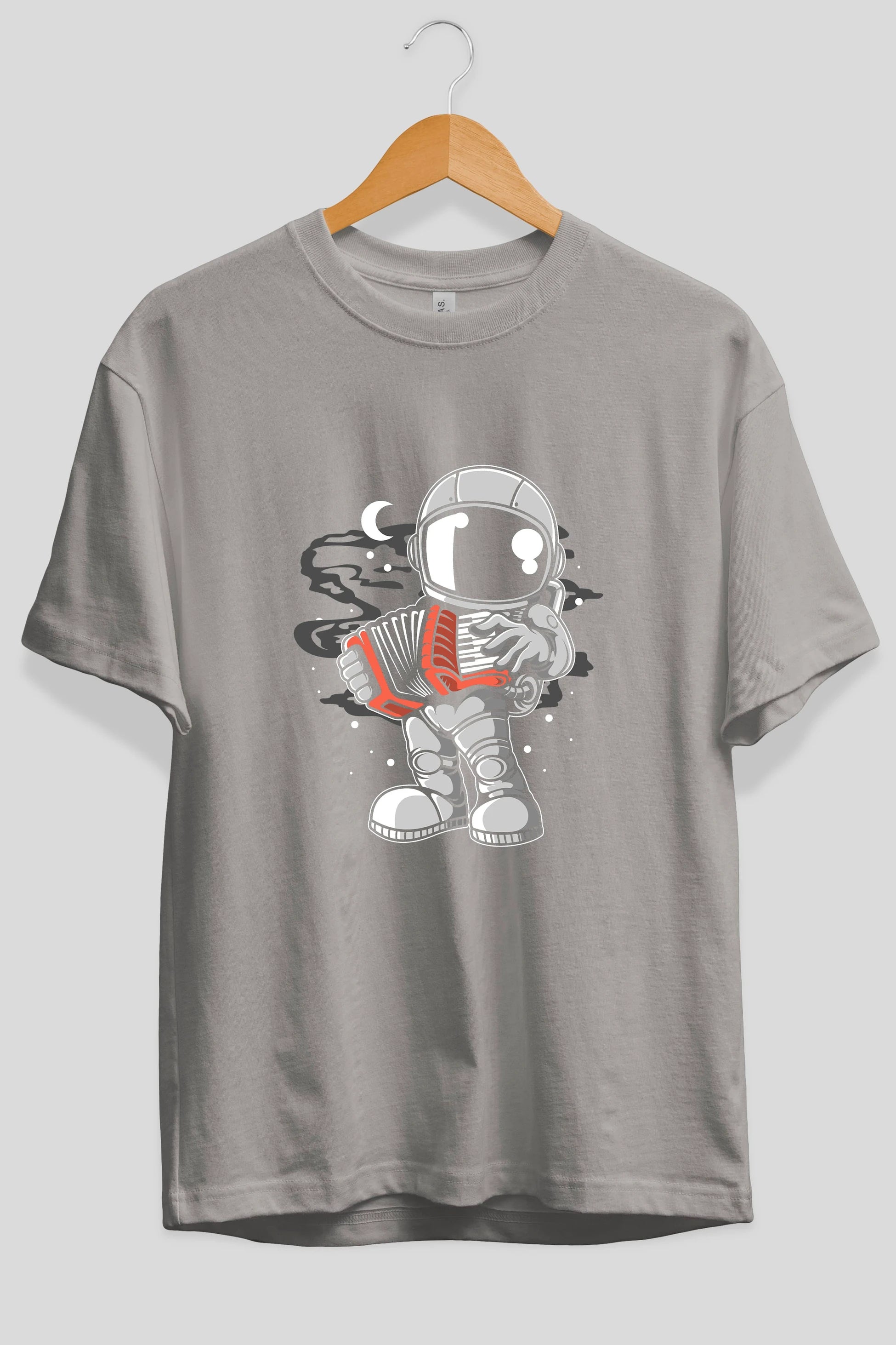 Astronaut Accordion Ön Baskılı Oversize t-shirt Erkek Kadın Unisex