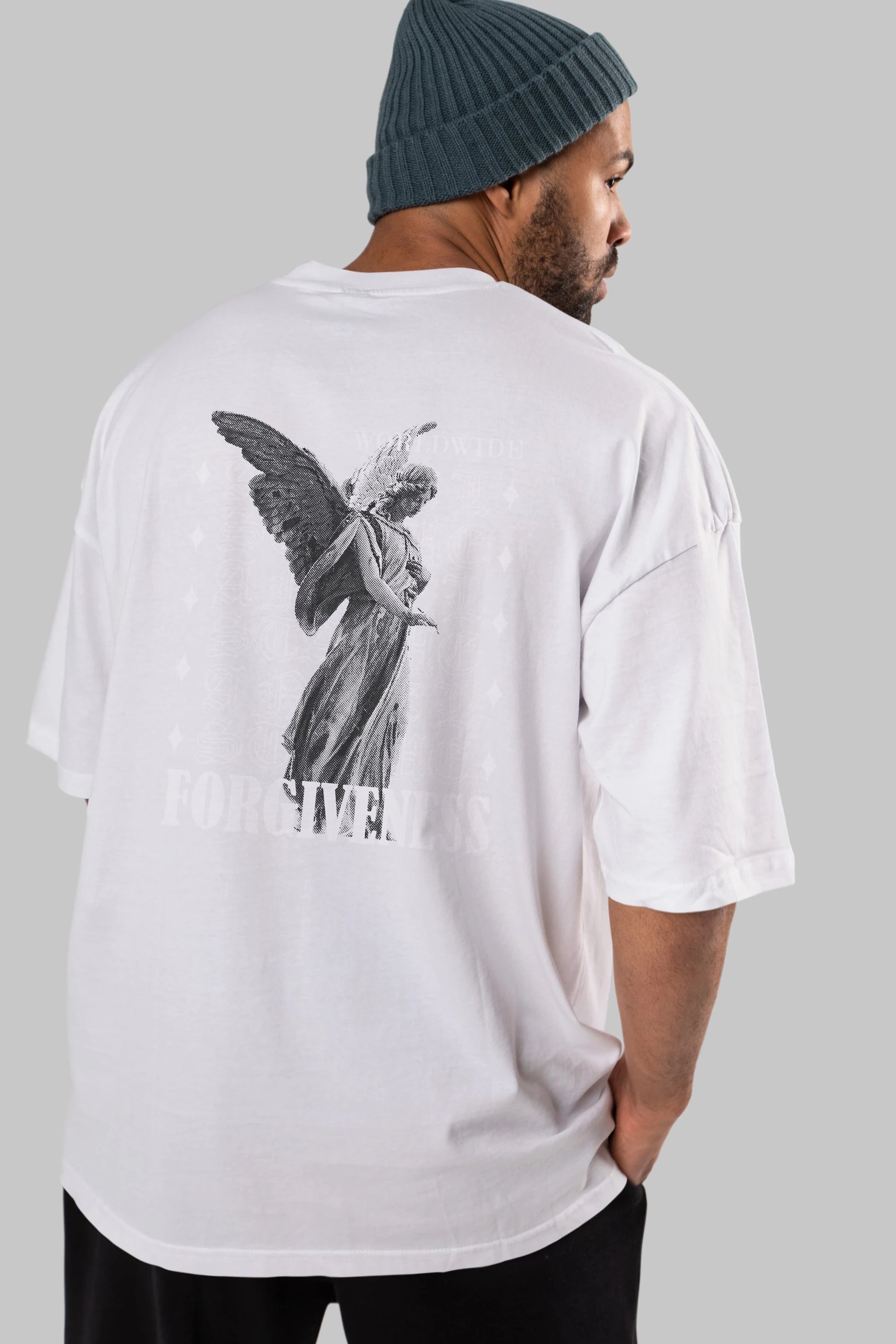 Angel Forgiveness Arka Baskılı Oversize t-shirt Erkek Kadın Unisex