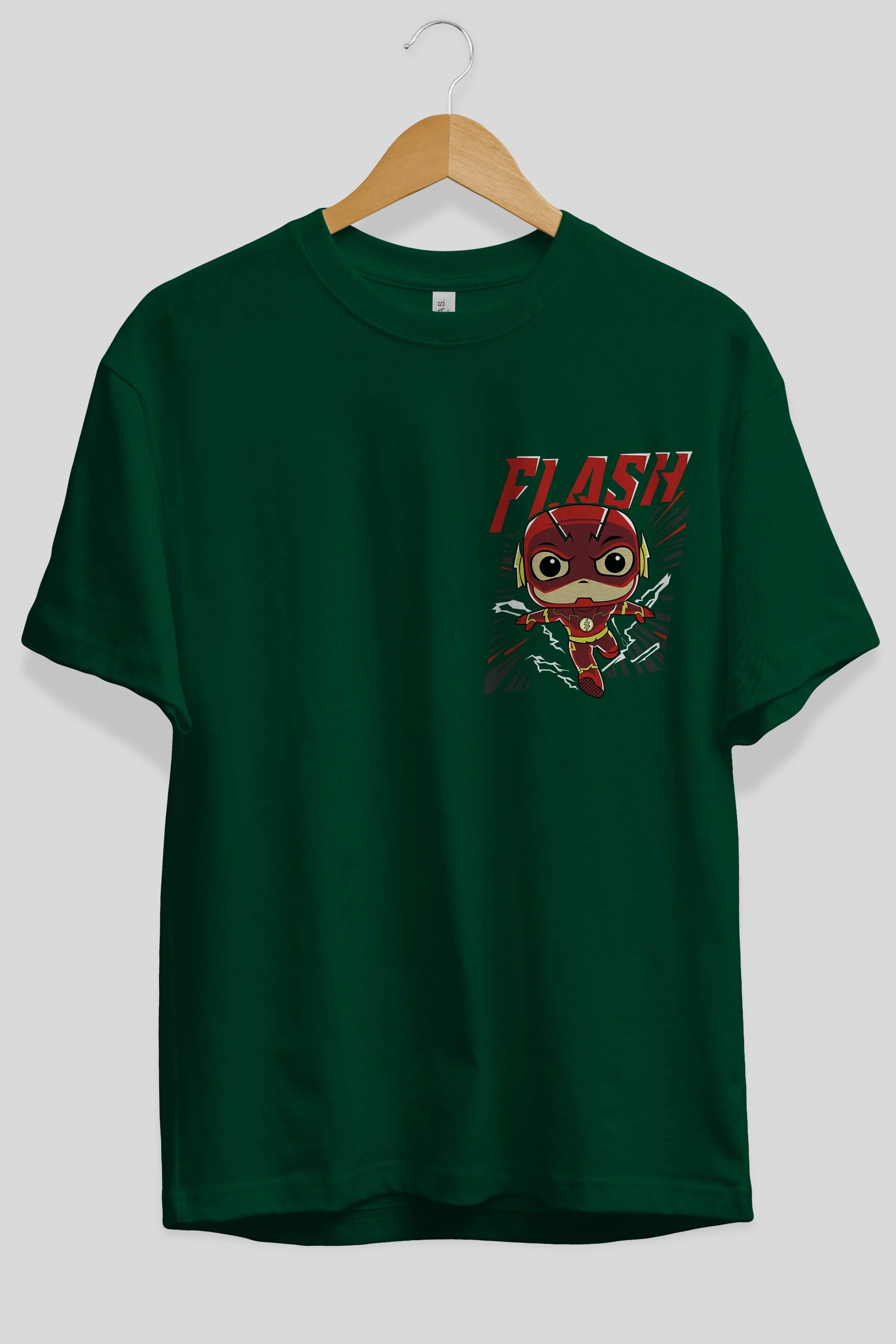 Flash Avengers (4) Ön Sol Baskılı Oversize t-shirt Erkek Kadın Unisex %100 Pamuk Bisiklet Yaka tişort