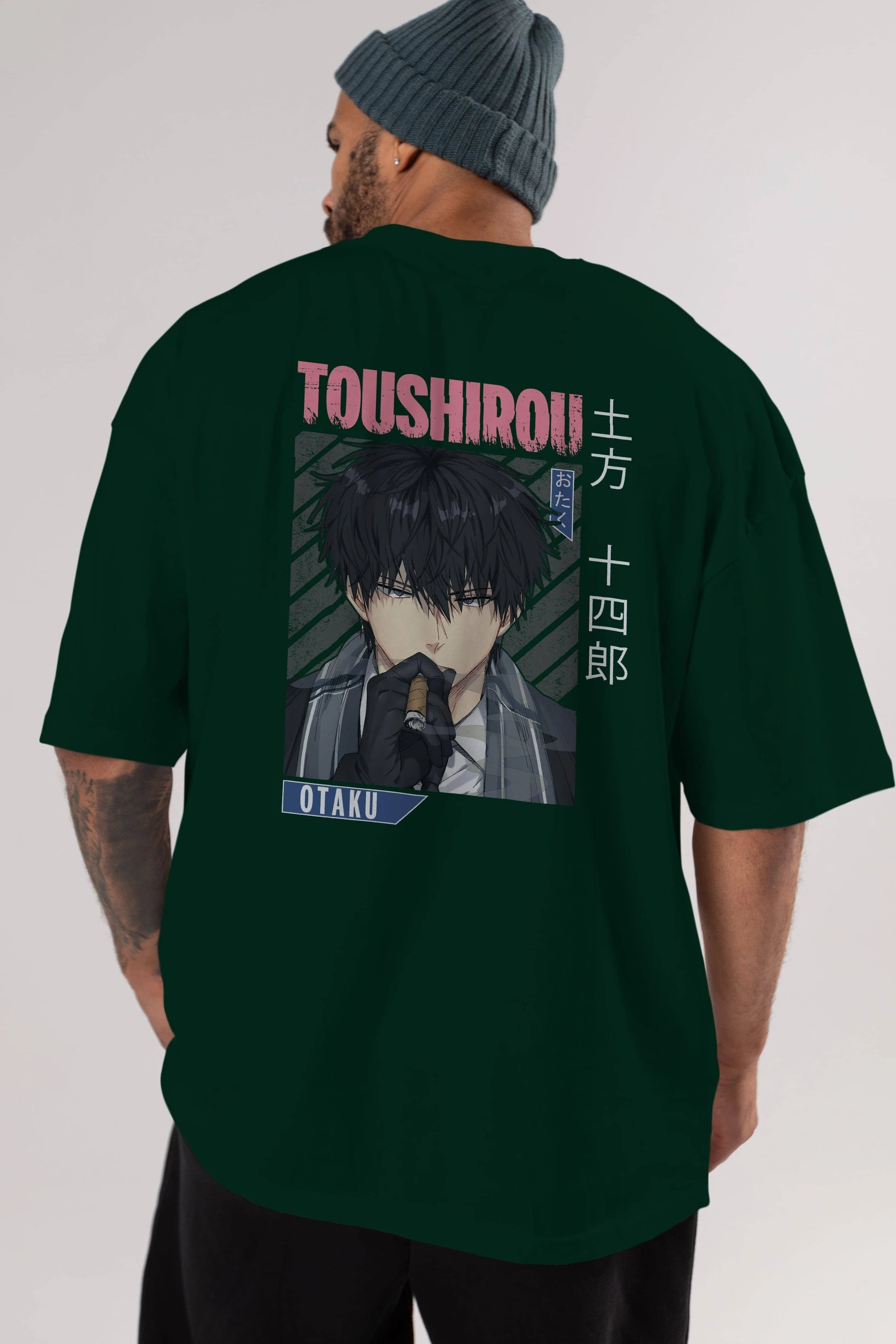 Toushirou Hijikata 2 Anime Arka Baskılı Oversize t-shirt Erkek Kadın Unisex