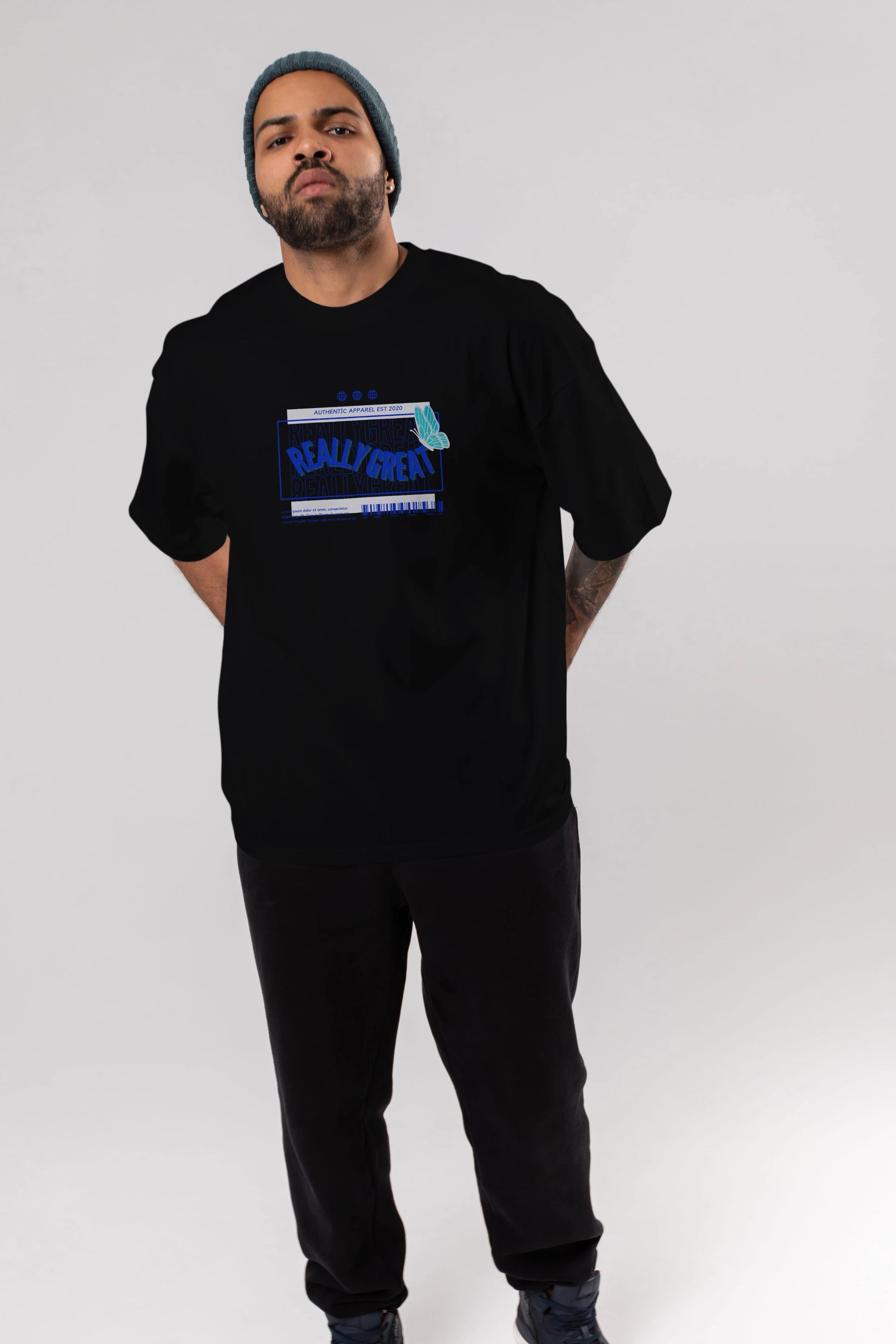 Really Great Yazılı Ön Baskılı Oversize t-shirt Erkek Kadın Unisex