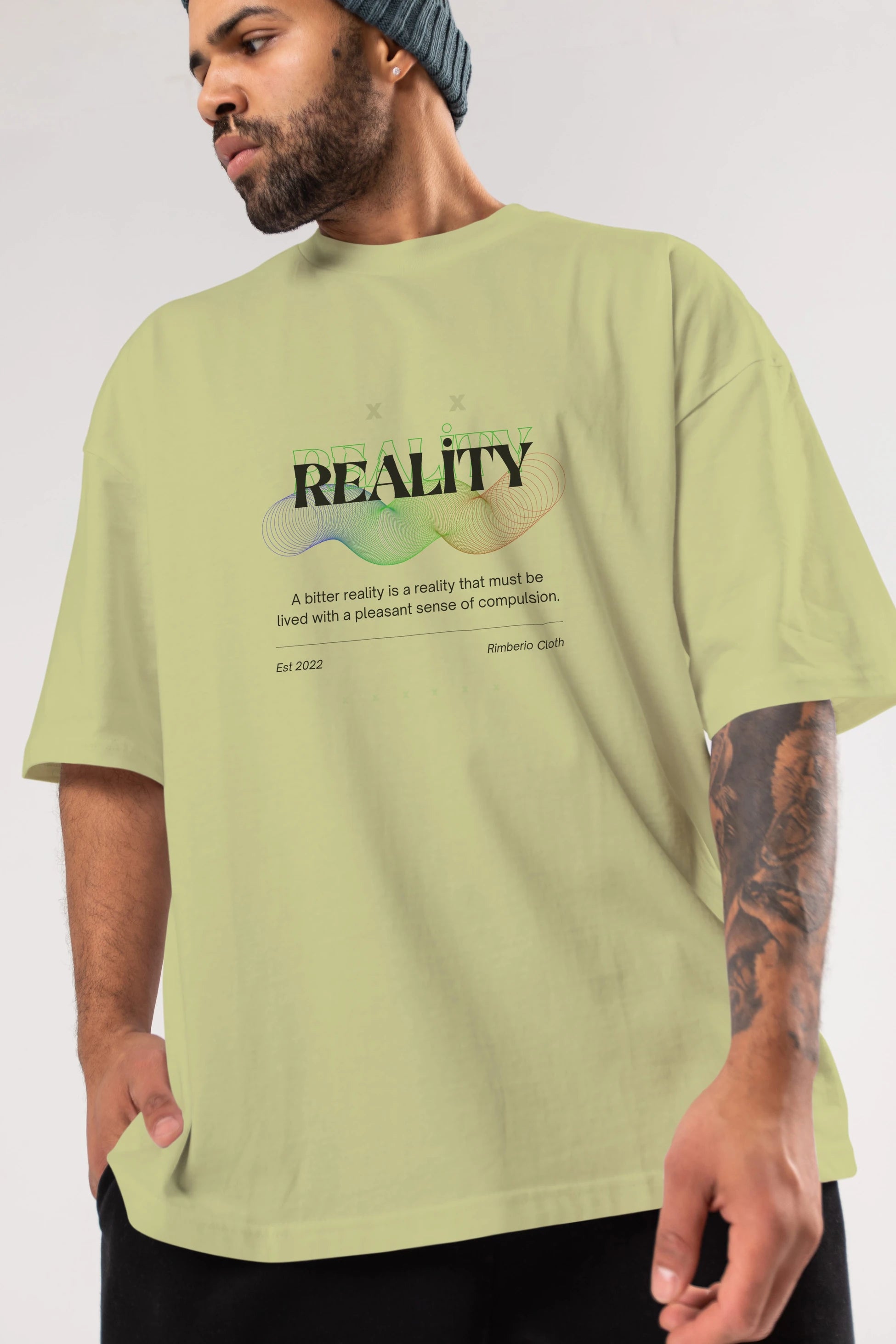 Reality 2 Ön Baskılı Oversize t-shirt Erkek Kadın Unisex