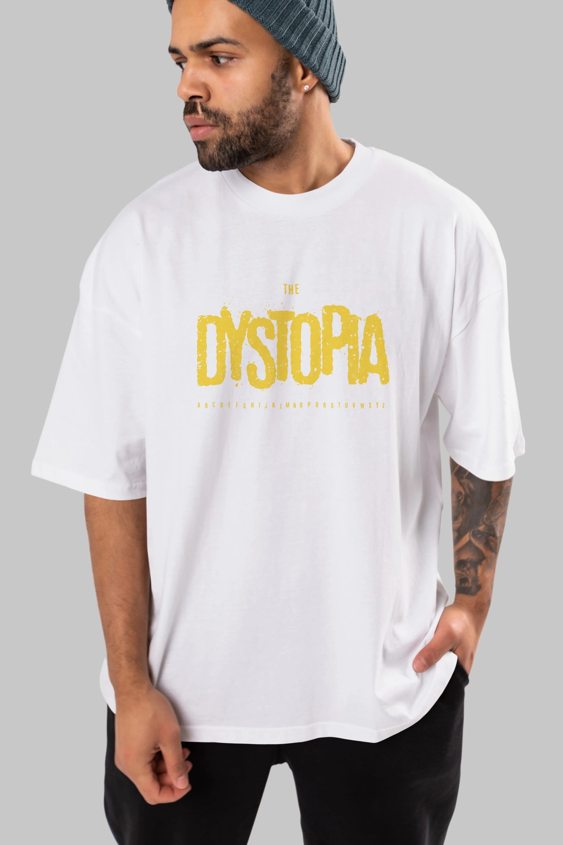 The Dystopia Ön Baskılı Oversize t-shirt Erkek Kadın Unisex