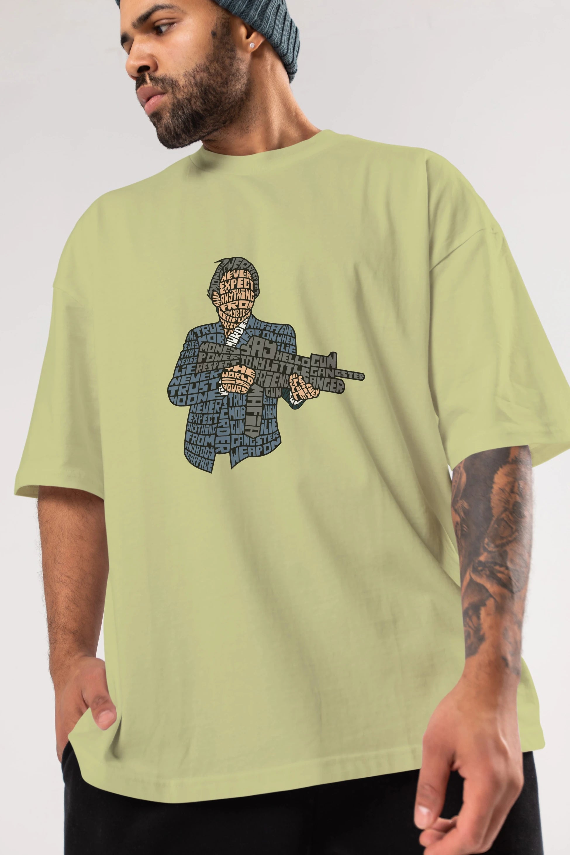 Mafia Ön Baskılı Oversize t-shirt %100 pamuk Erkek Kadın Unisex