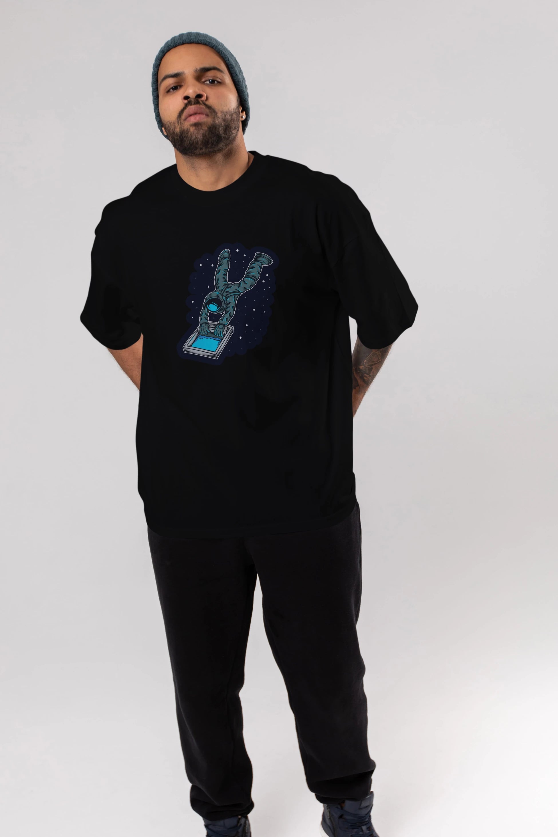 Astroscreen Sticker Ön Baskılı Oversize t-shirt Erkek Kadın Unisex