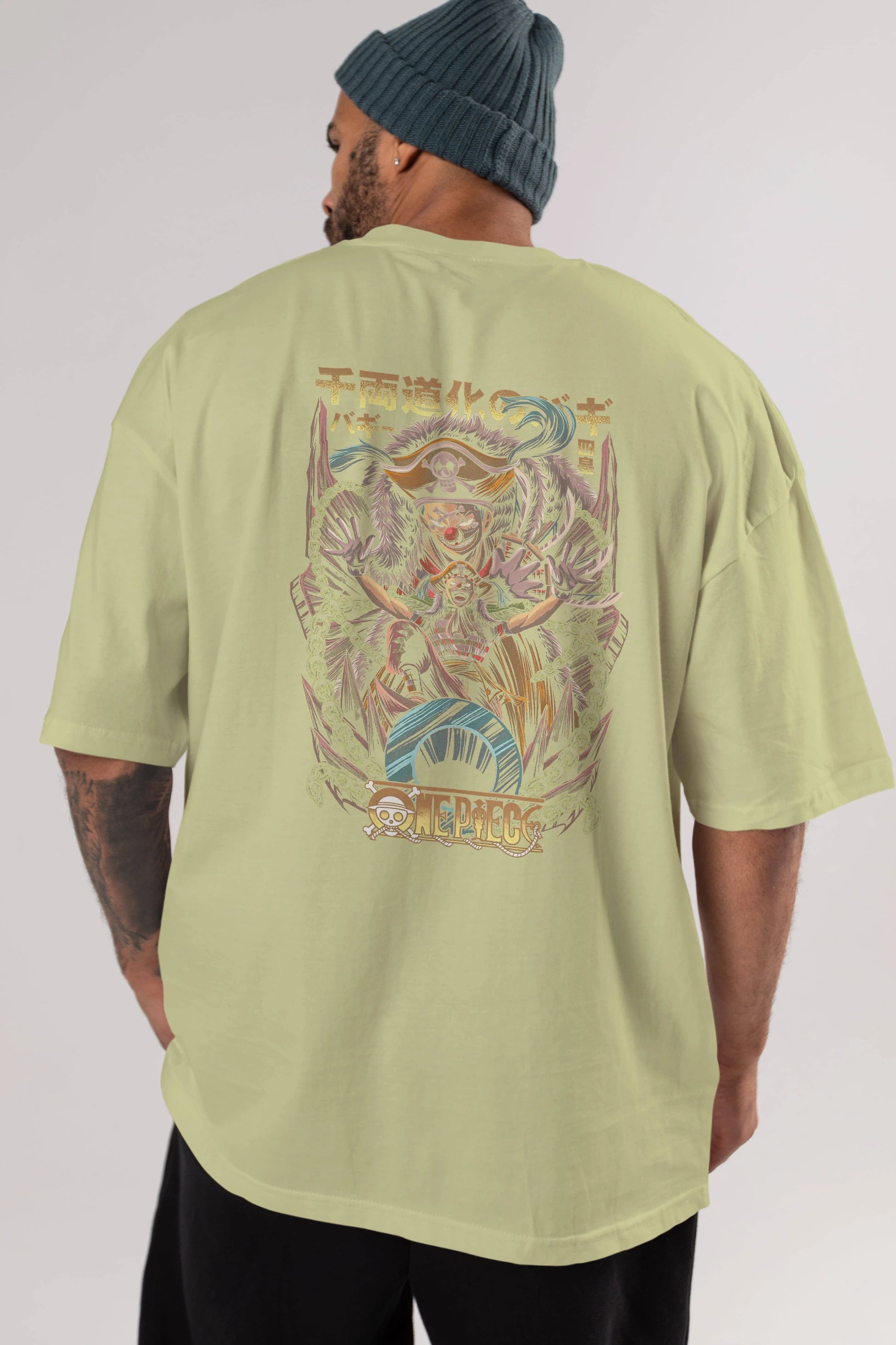 ONE PIECE (5) Anime Arka Baskılı Oversize t-shirt Erkek Kadın Unisex