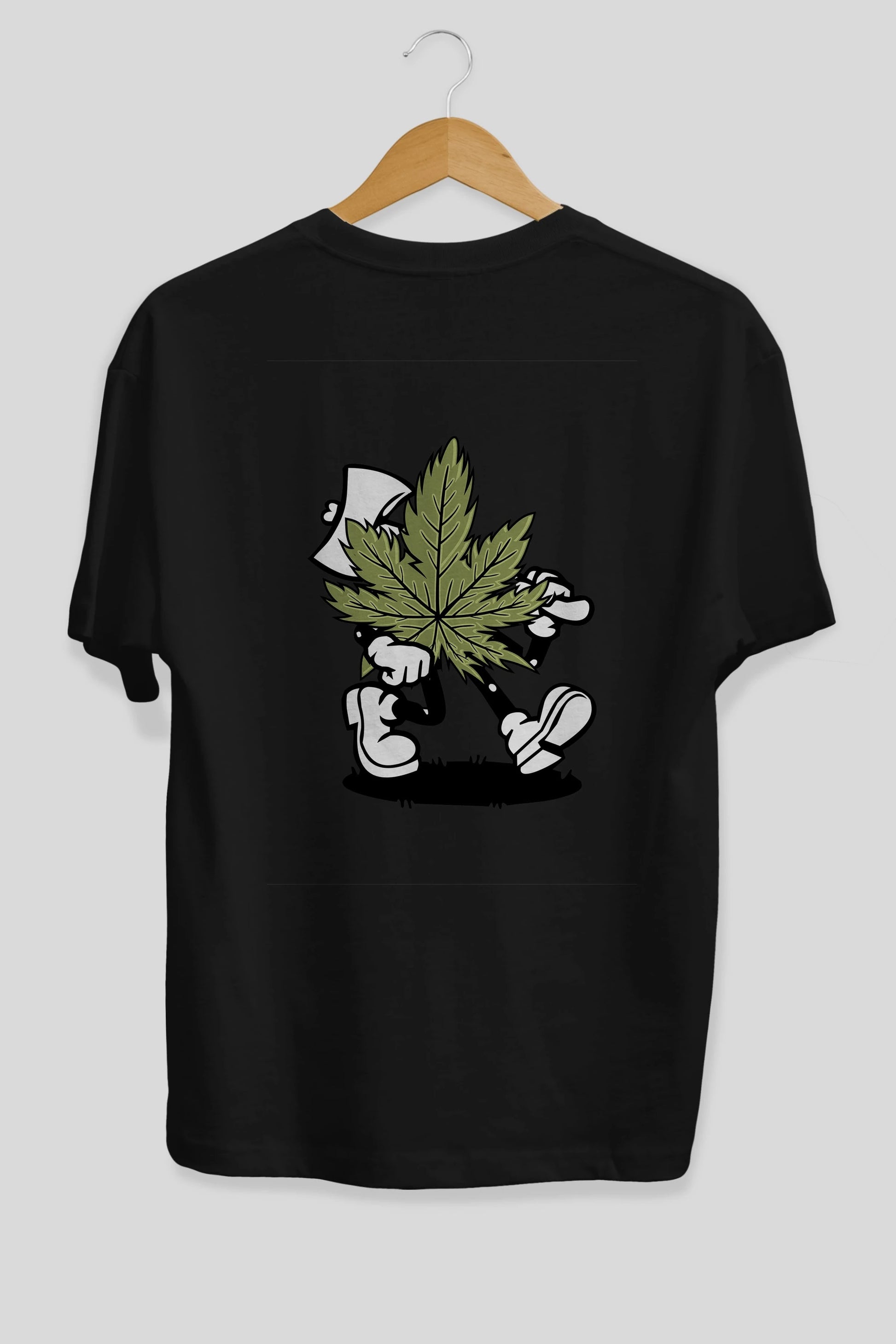 Weed Arka Baskılı Oversize t-shirt Erkek Kadın Unisex %100 Pamuk tişort