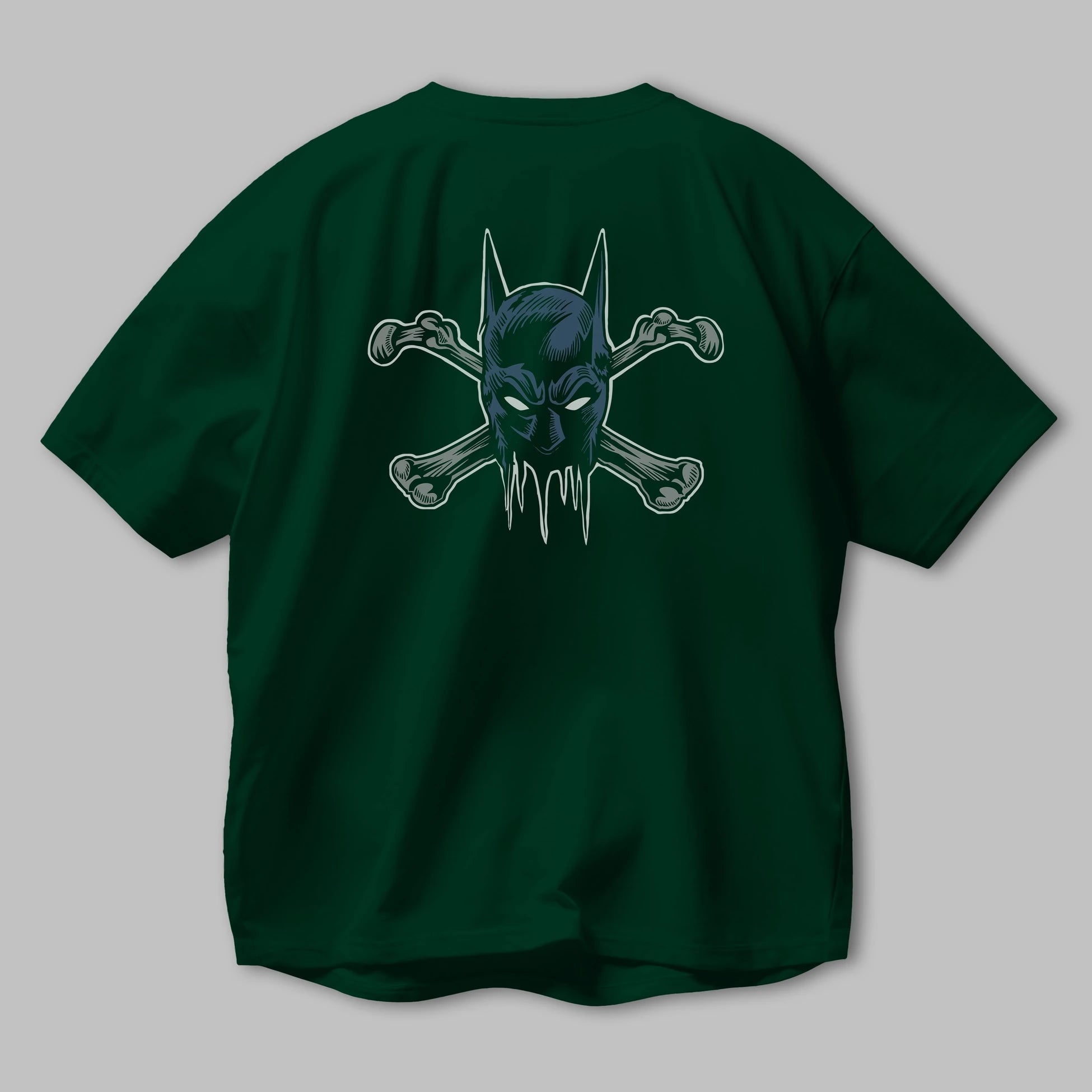 Batbones Arka Baskılı Oversize t-shirt Erkek Kadın Unisex %100 Pamuk