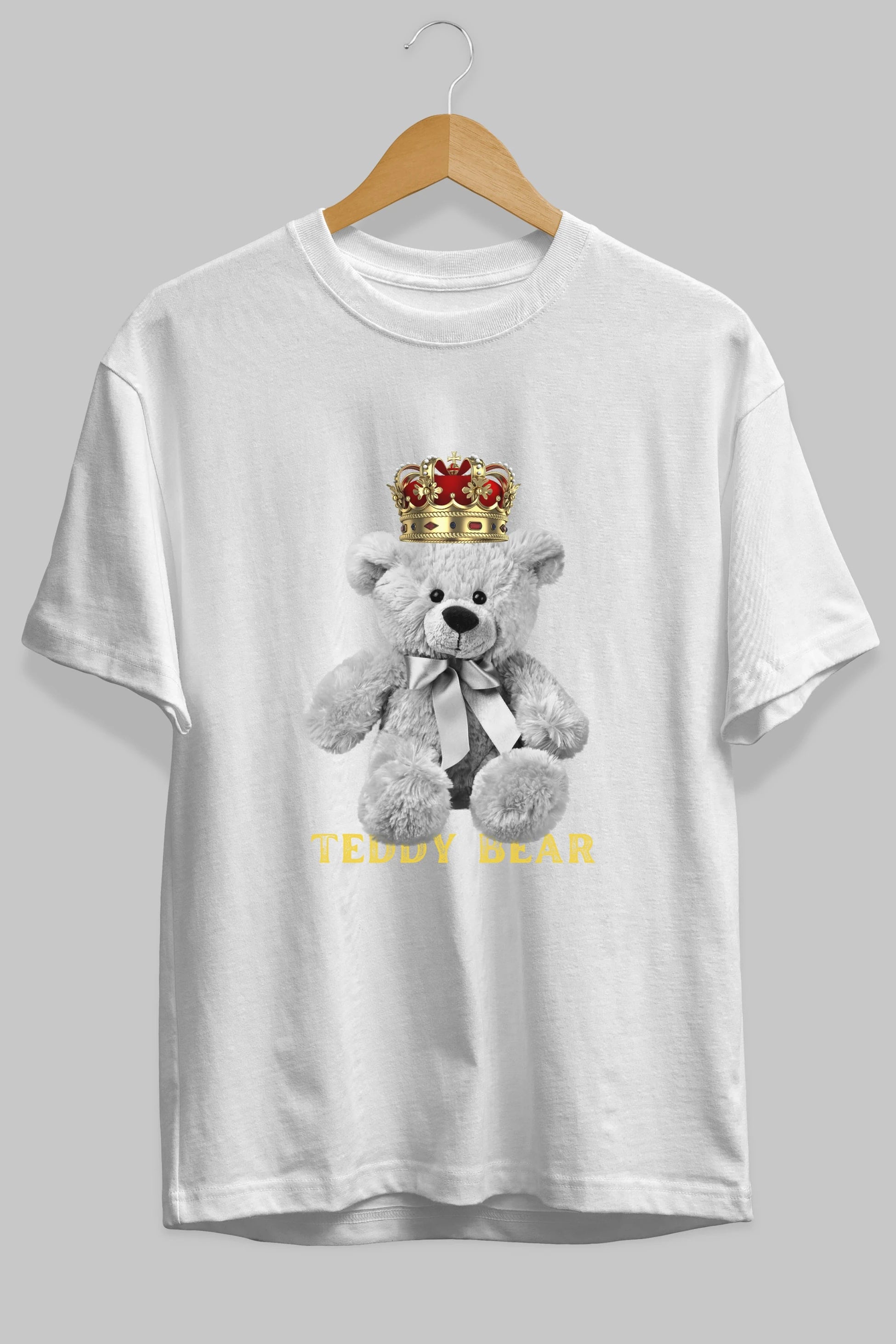 Teddy Bear Ön Baskılı Oversize t-shirt Erkek Kadın Unisex