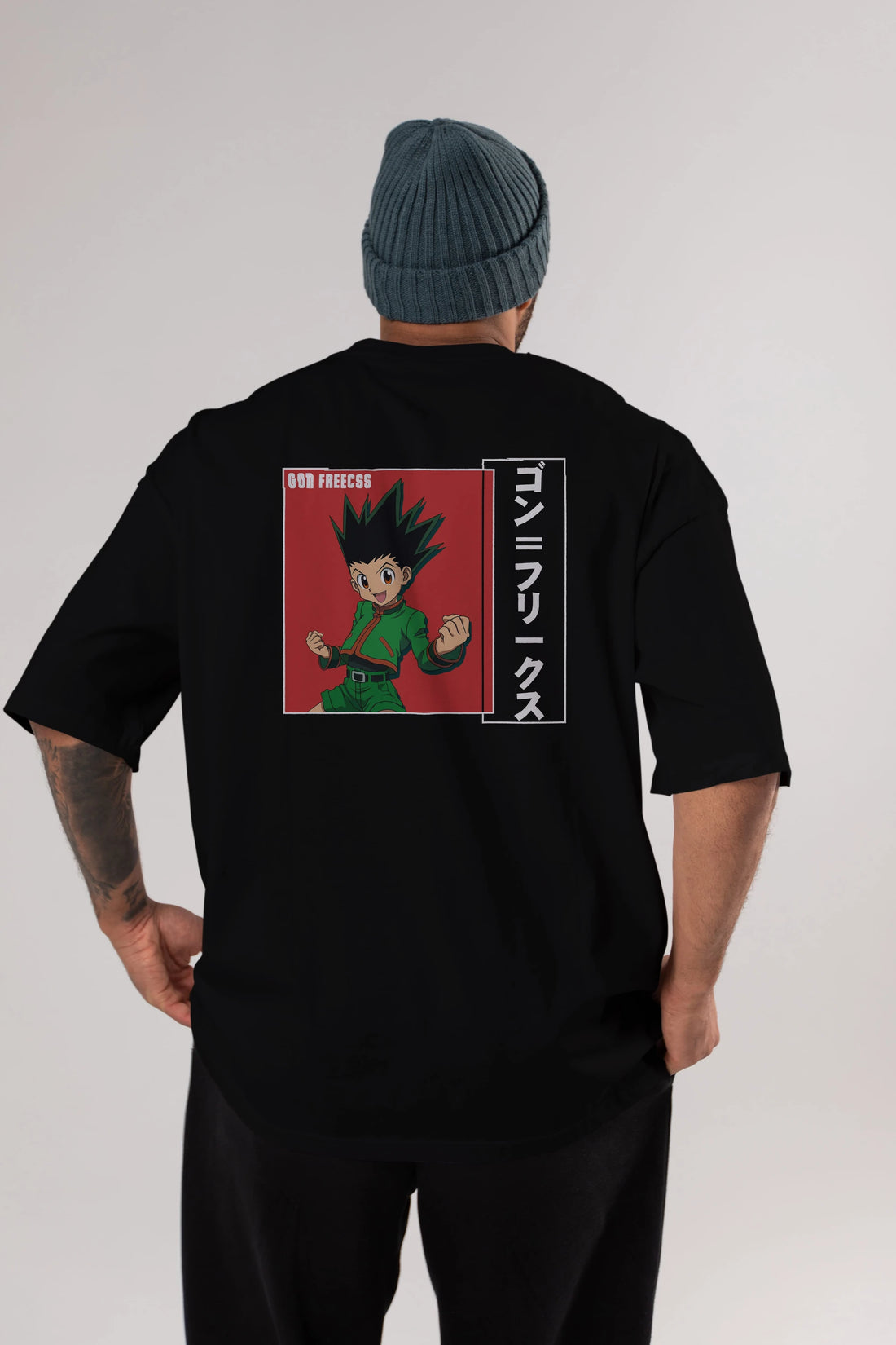 Gon Freecss HUNTER X HUNTER 5 Anime Arka Baskılı Oversize t-shirt Erkek Kadın Unisex