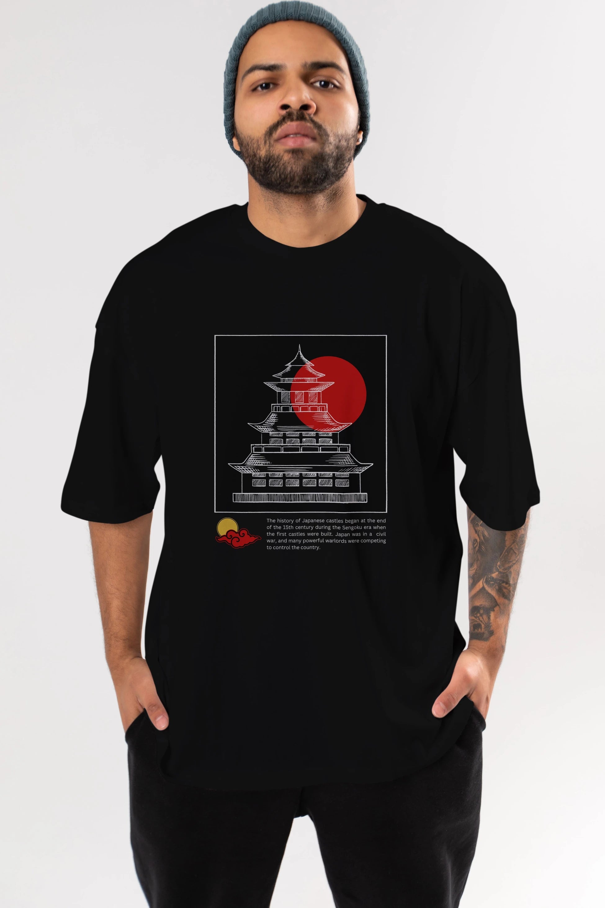 Retro Japanese Ön Baskılı Oversize t-shirt Erkek Kadın Unisex