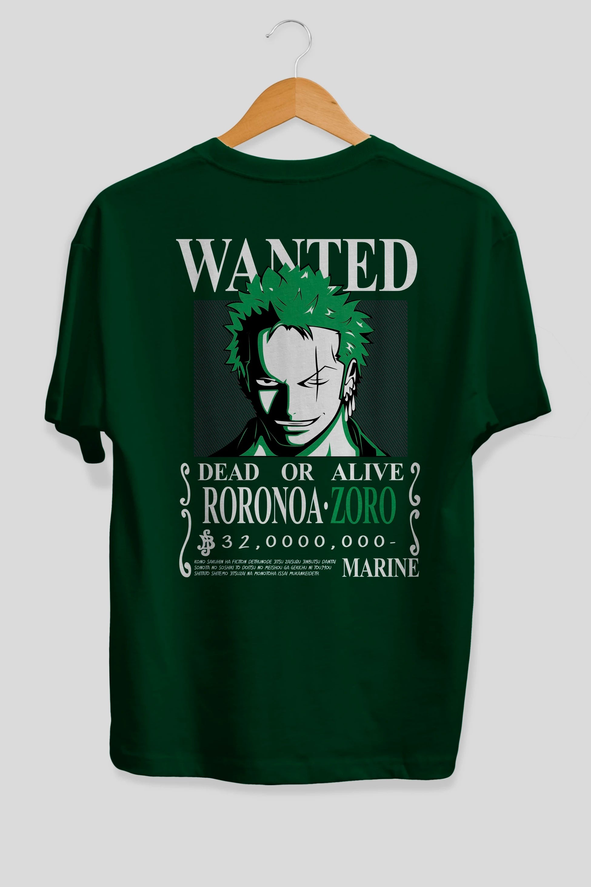 Roronoa Zoro Anime Arka Baskılı Oversize t-shirt Erkek Kadın Unisex %100 pamuk tişort