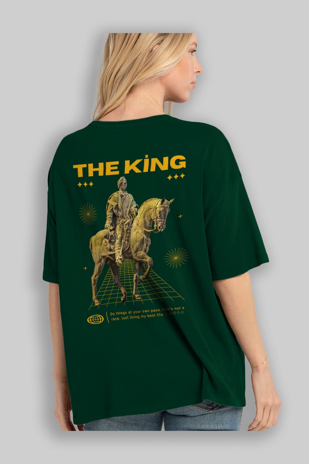 The King Yazılı Arka Baskılı Oversize t-shirt Erkek Kadın Unisex