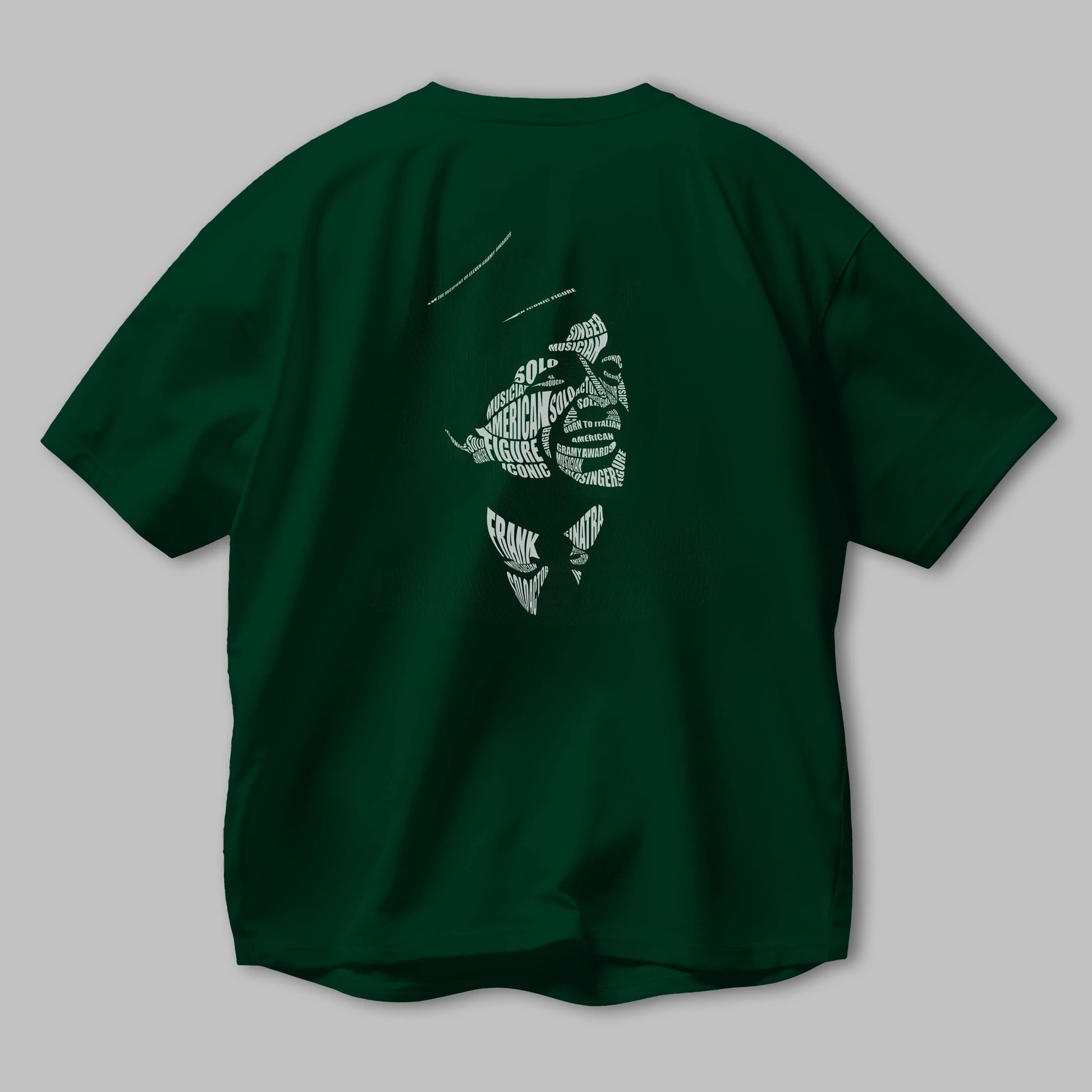 Frank Sinatra Calligram Arka Baskılı Oversize t-shirt %100 pamuk Erkek Kadın Unisex
