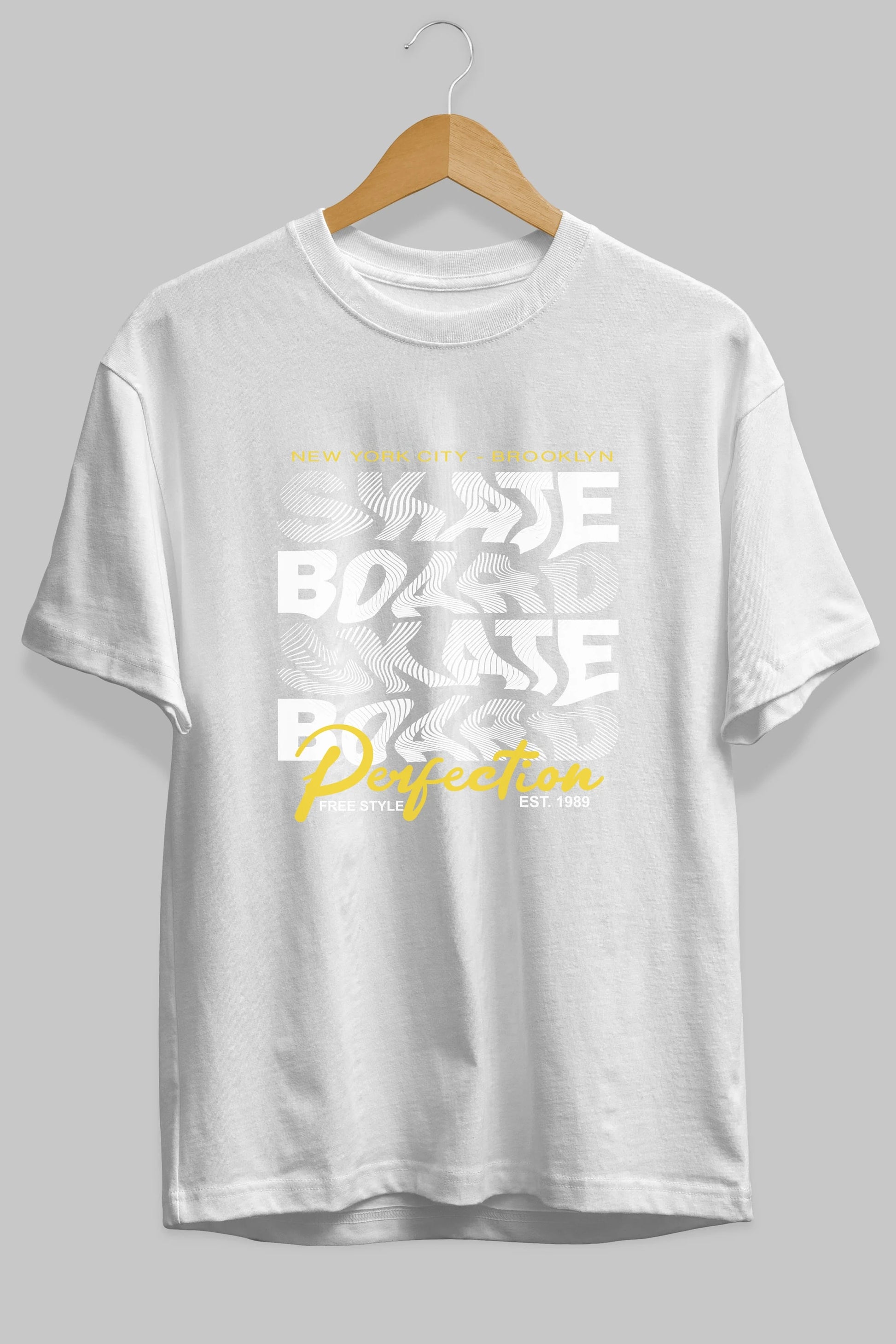 New York City and Brooklyn Ön Baskılı Oversize t-shirt Erkek Kadın Unisex