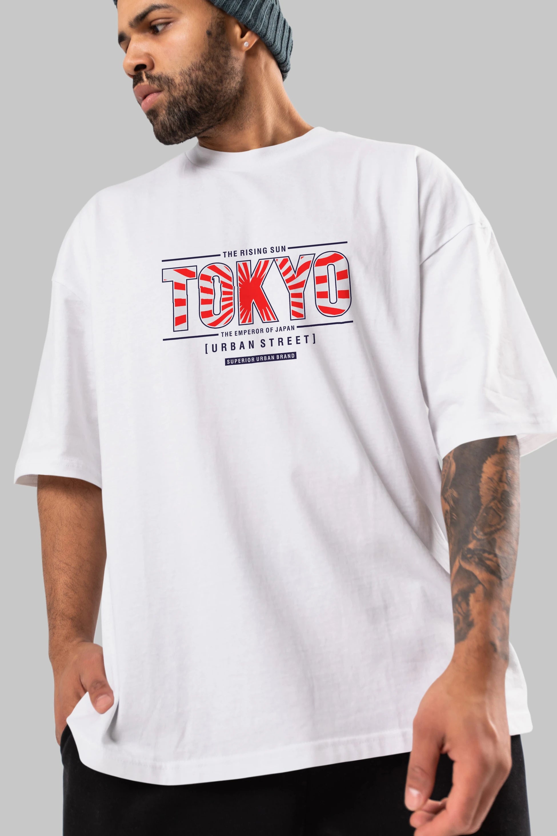 Tokyo Ön Baskılı Oversize t-shirt Erkek Kadın Unisex