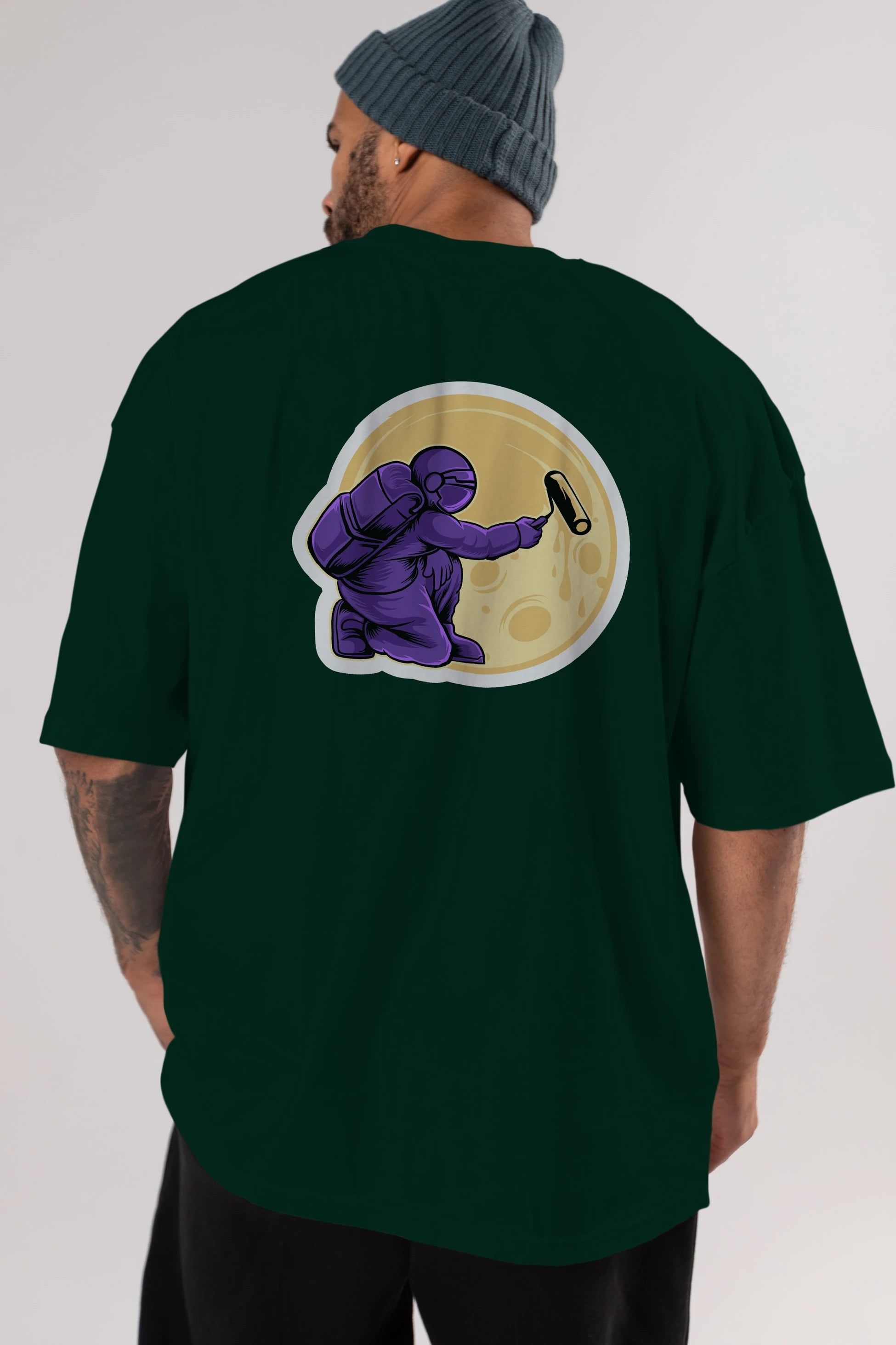 Astropaint Sticker Arka Baskılı Oversize t-shirt Erkek Kadın Unisex