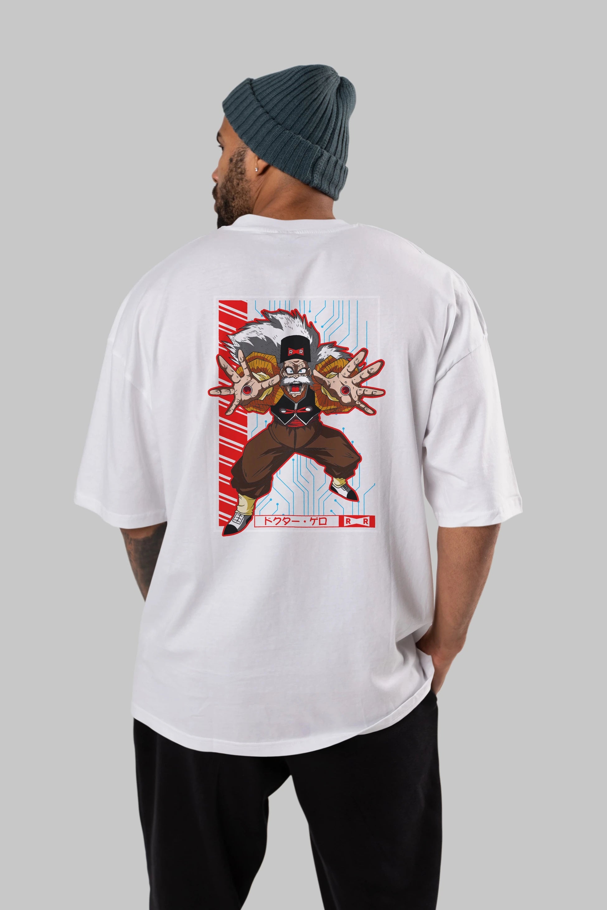 DragonBall DrMakigero Anime Arka Baskılı Oversize t-shirt Erkek Kadın Unisex
