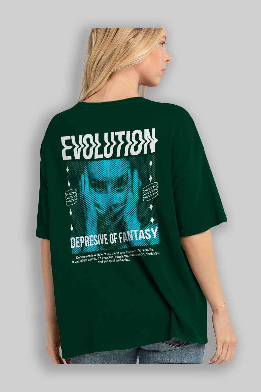 Evolution Arka Baskılı Oversize t-shirt Erkek Kadın Unisex