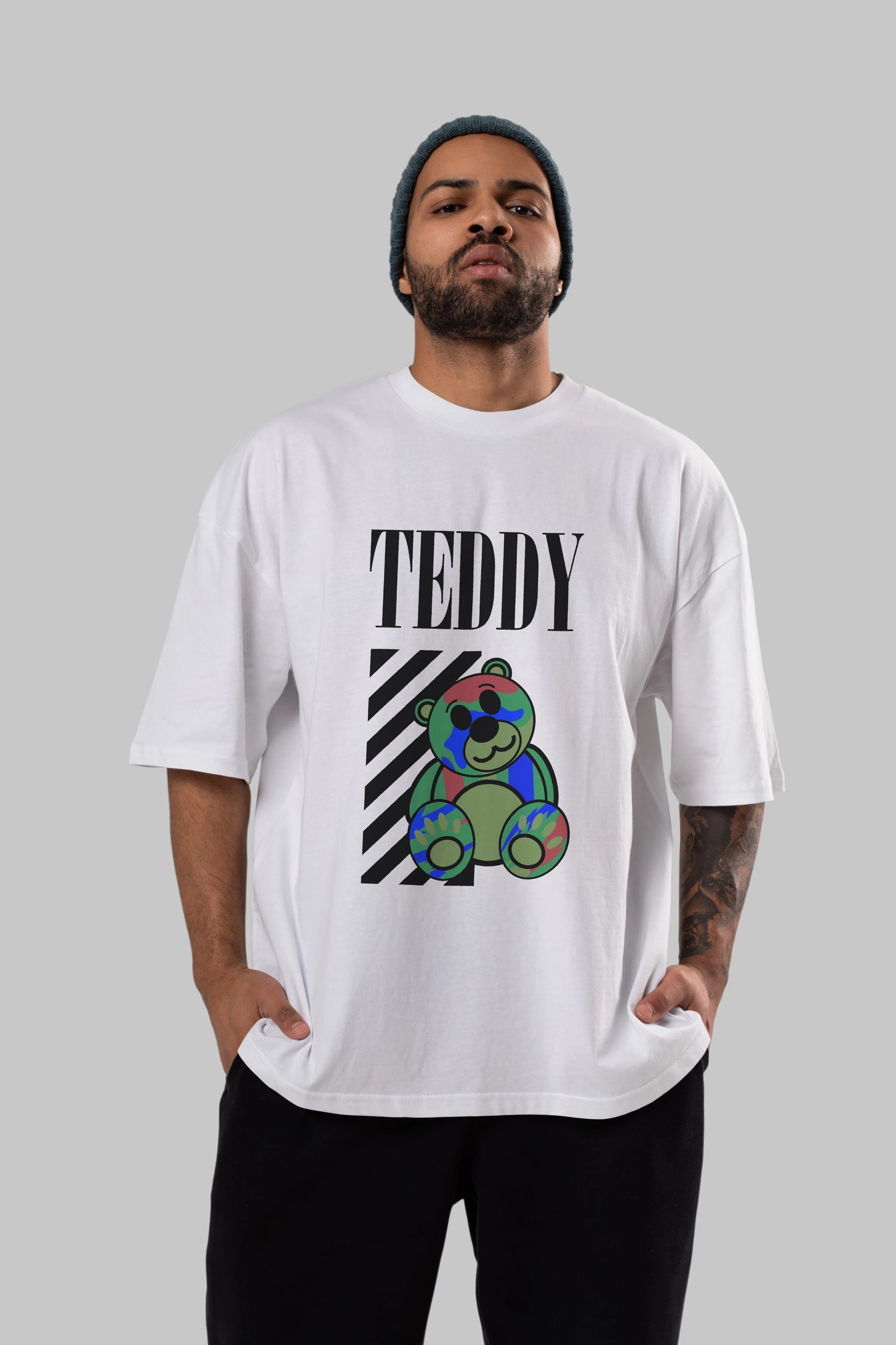 Teddy Bear 2 Ön Baskılı Oversize t-shirt Erkek Kadın Unisex