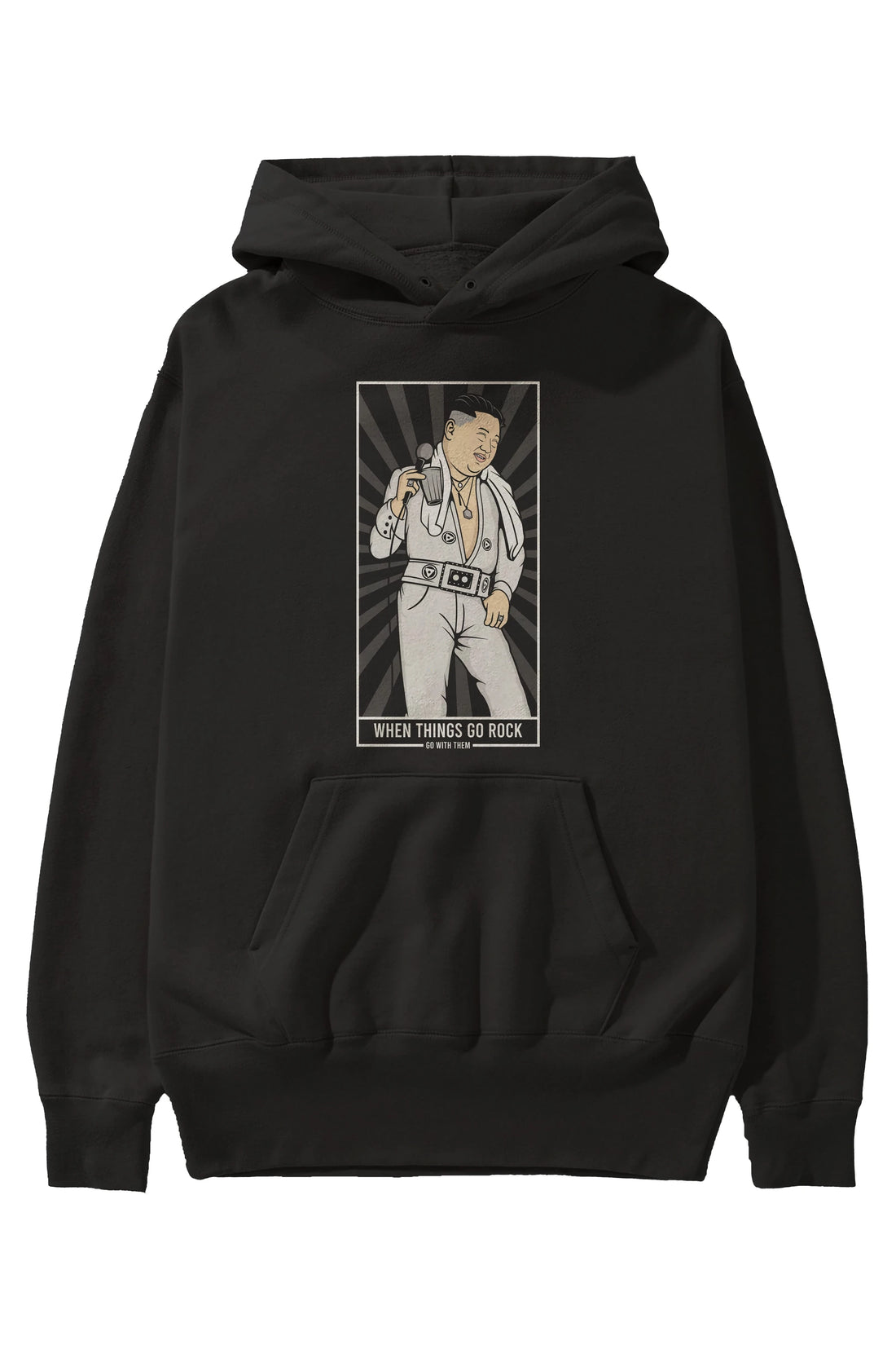 Kim Elvis Ön Baskılı Hoodie Oversize Kapüşonlu Sweatshirt Erkek Kadın Unisex