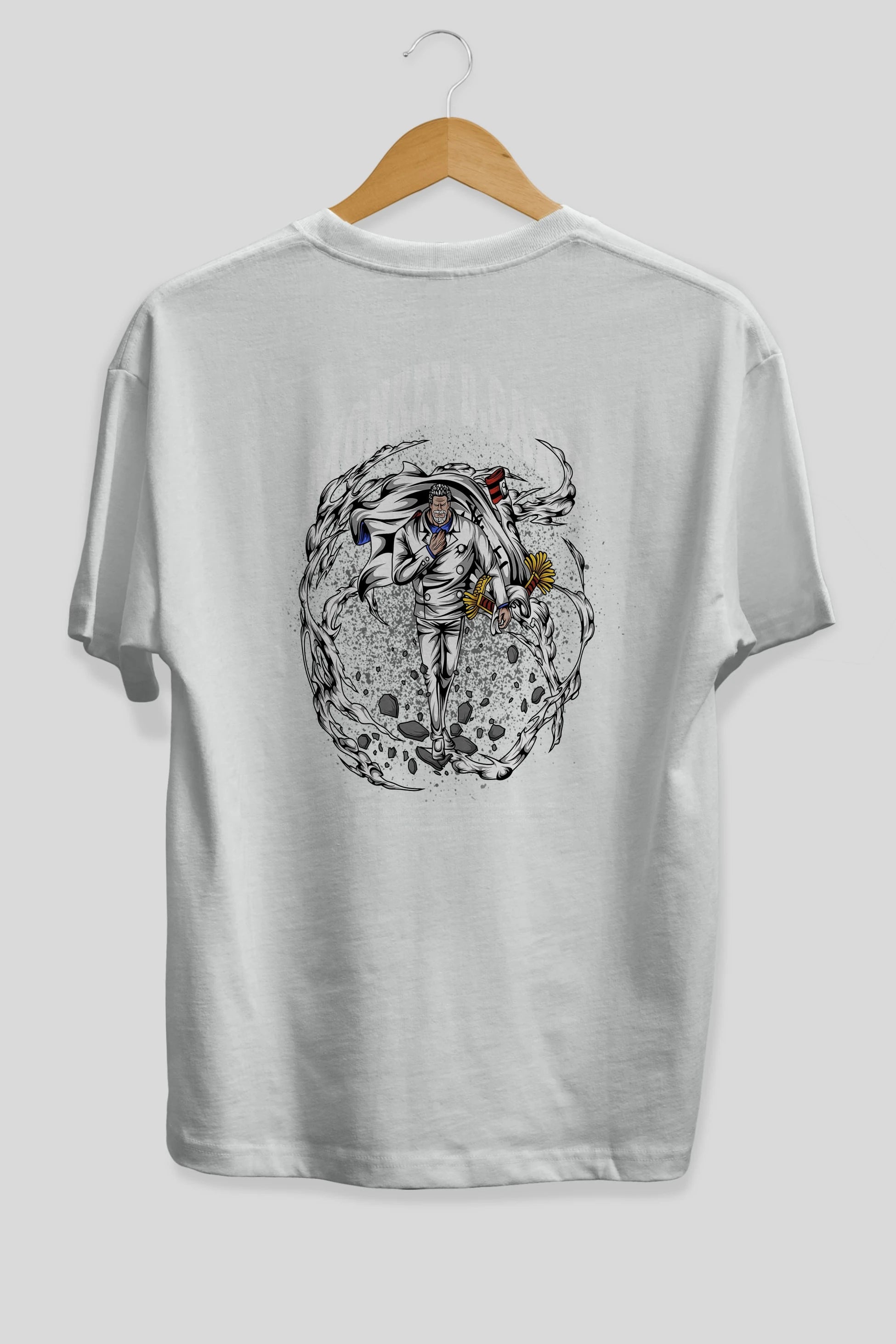 Monkey D. Garp Anime Arka Baskılı Oversize t-shirt Erkek Kadın Unisex