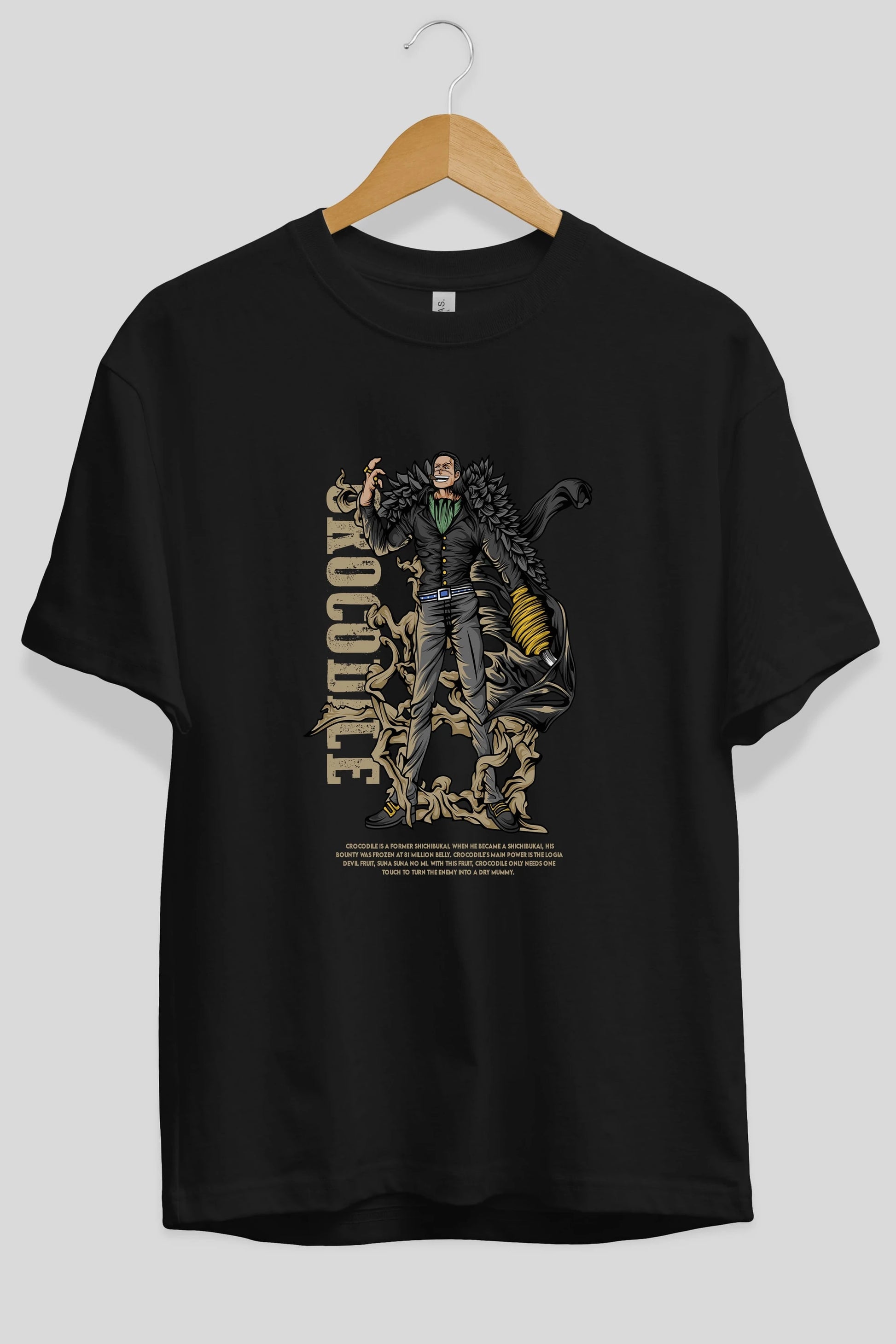 Crocodile Anime Ön Baskılı Oversize t-shirt %100 pamuk Erkek Kadın Unisex