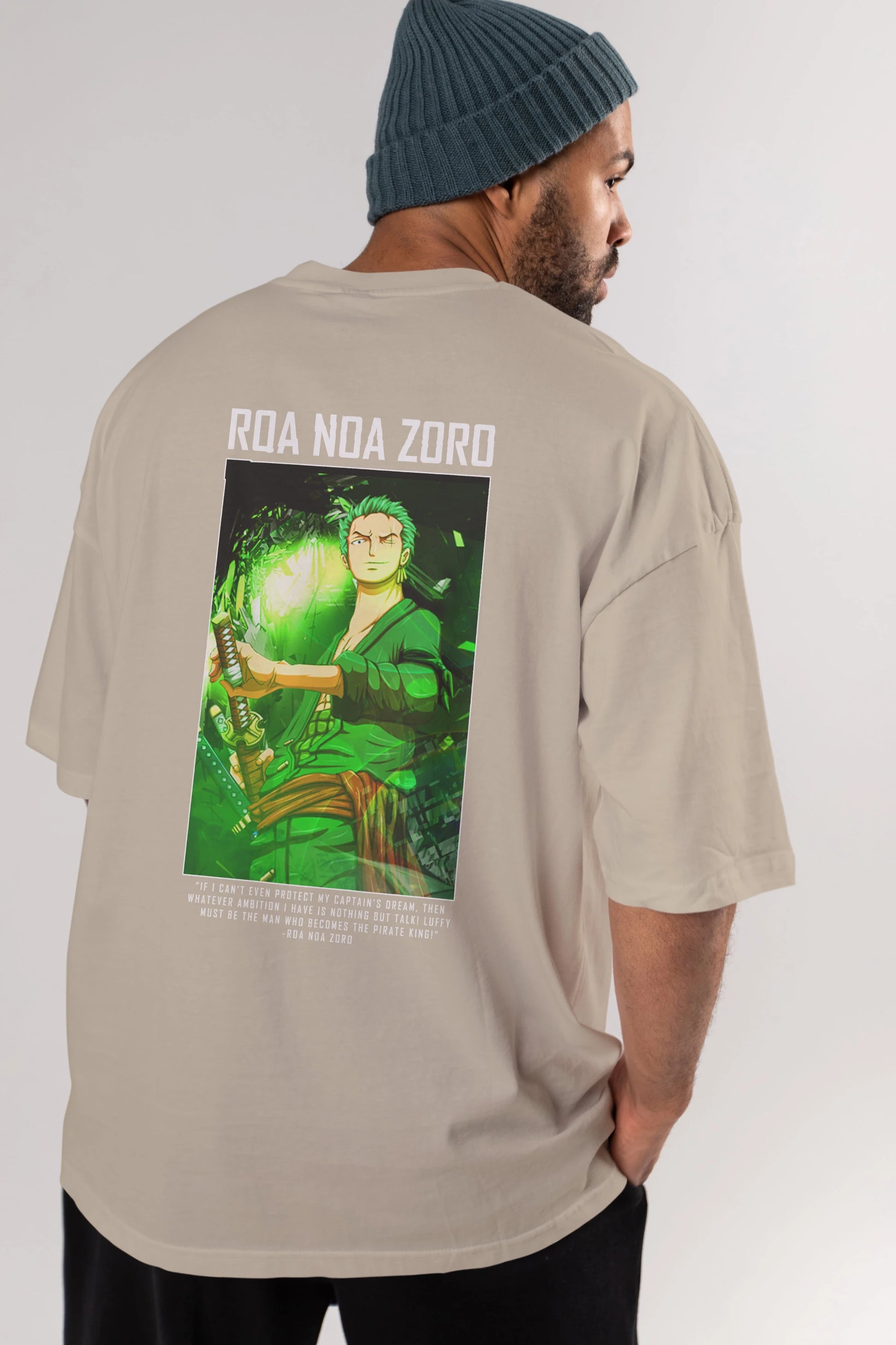 Roronoa Zoro 5 Anime Arka Baskılı Oversize t-shirt Erkek Kadın Unisex %100 pamuk tişort