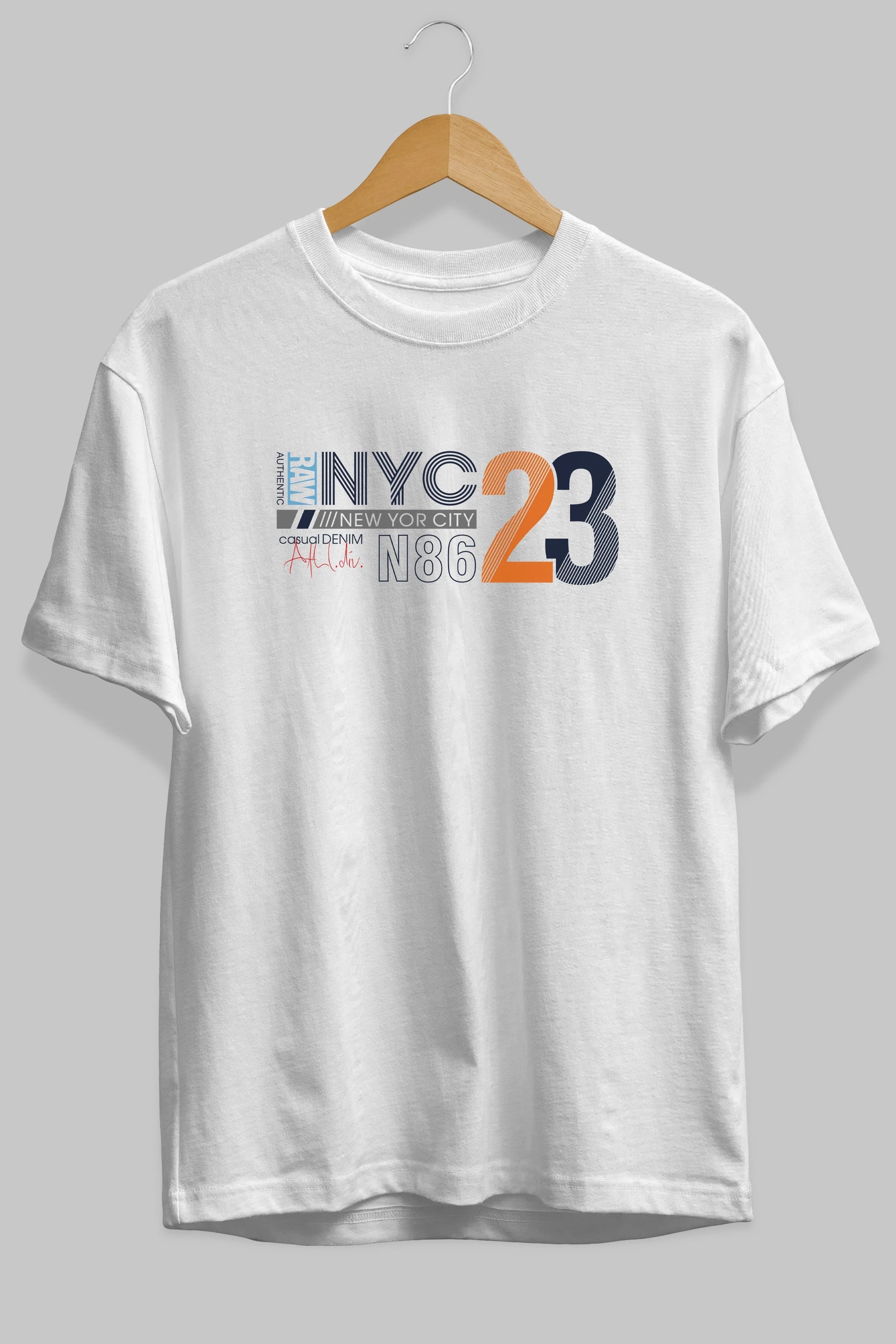 NYC 23 Ön Baskılı Oversize t-shirt Erkek Kadın Unisex
